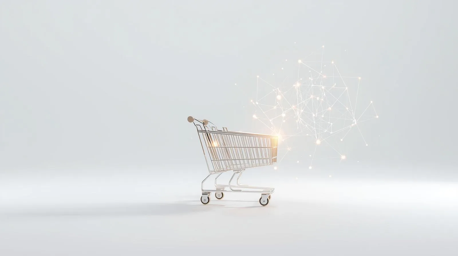 Ilustração abstrata representando o Universal Commerce Protocol conectando agentes de IA a plataformas de e-commerce