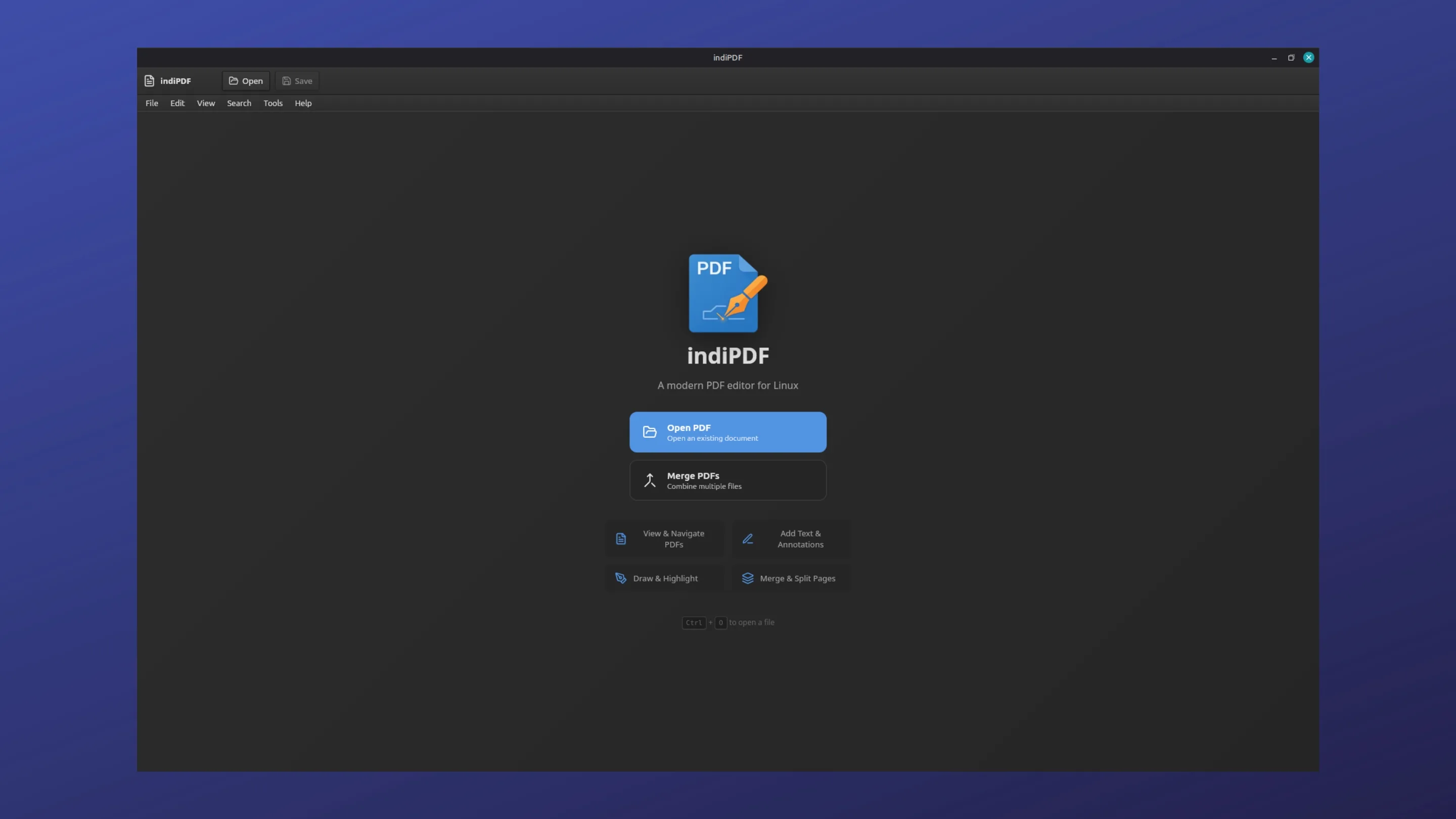 Imagem com a interface do IndiPDF