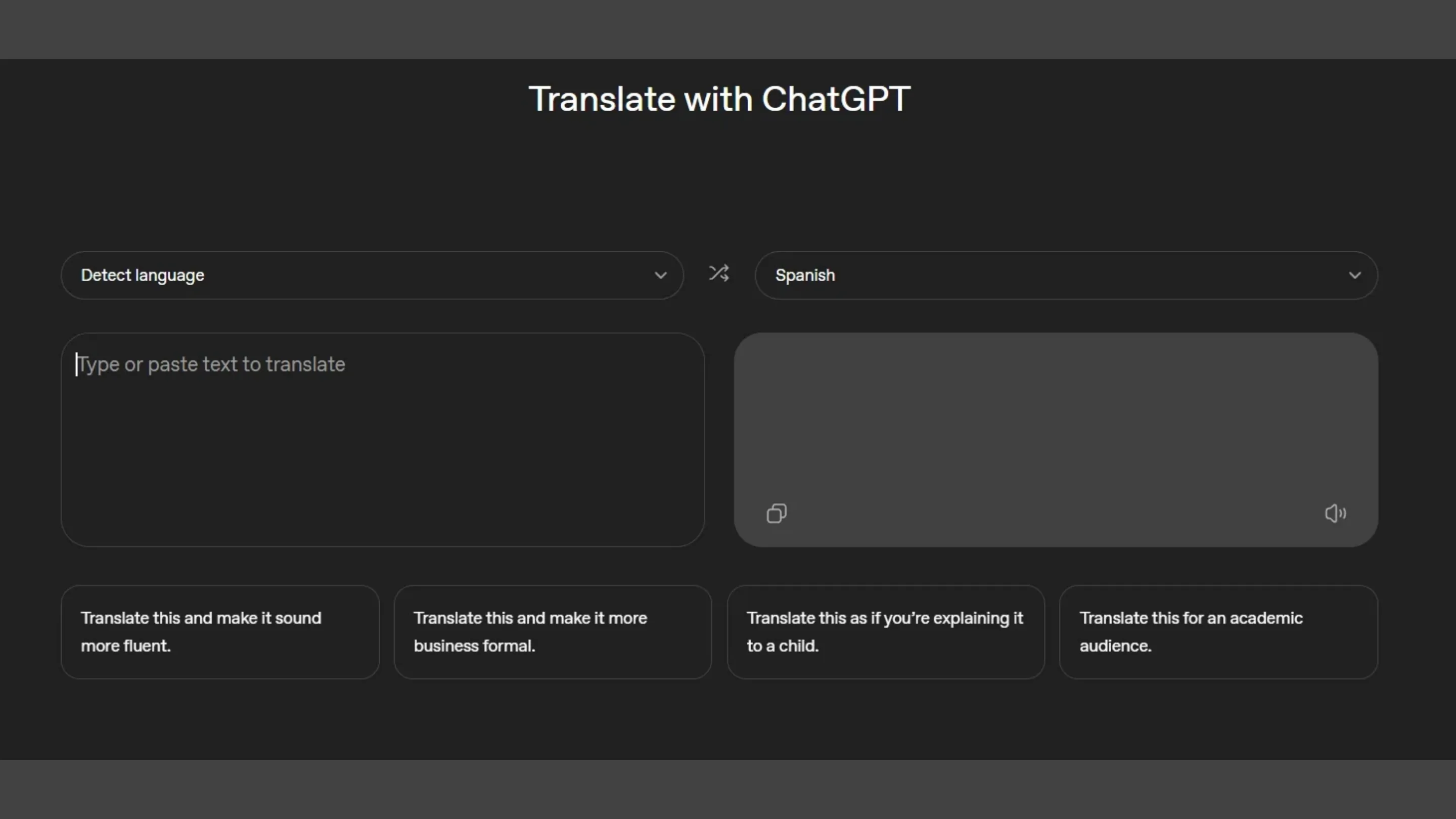 Ferramenta de tradução ChatGPT