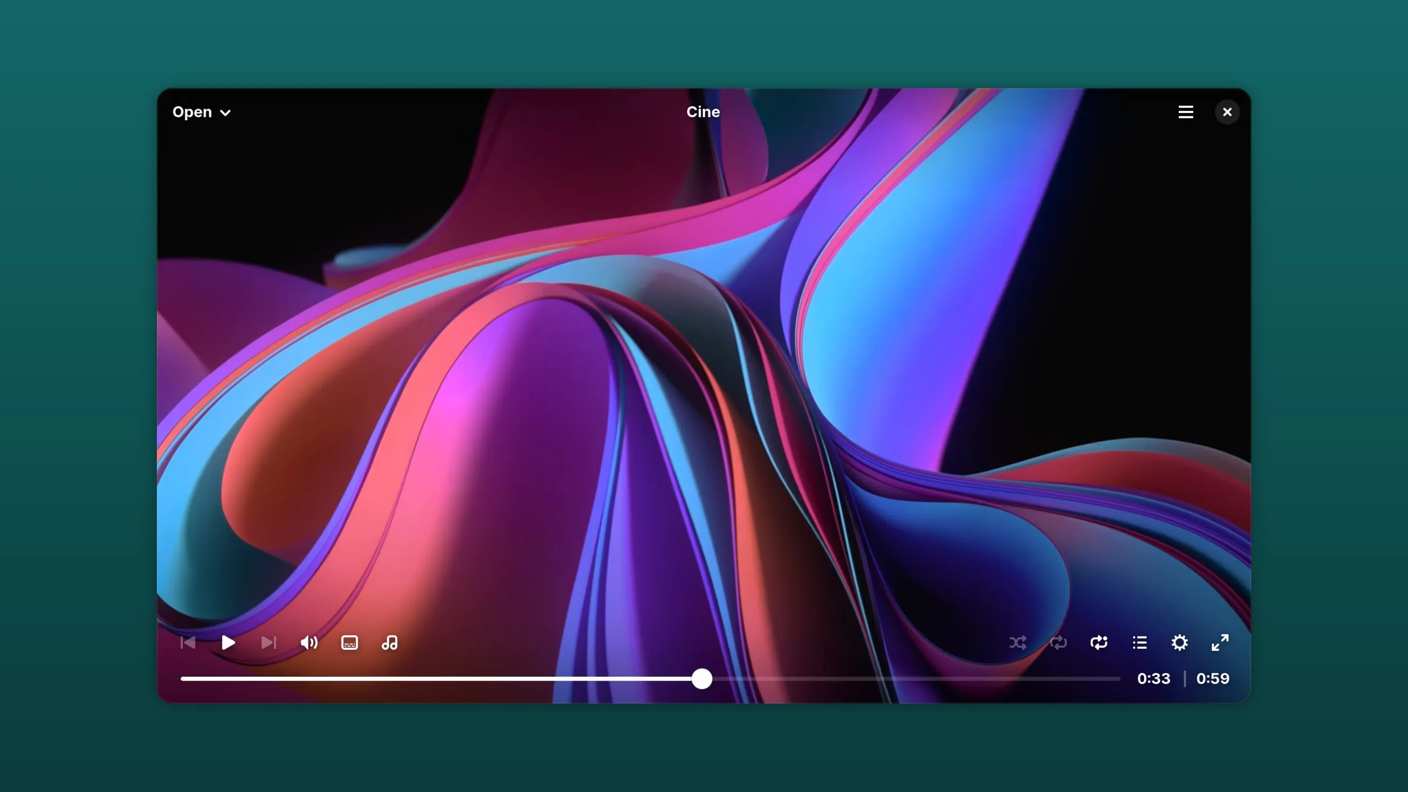 Imagem com a interface do Cine