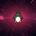 Arte abstrata de tecnologia com espaço central limpo e referências sutis a laptop e código, representando o Linux 6.19-rc4 e correções pós-feriados.