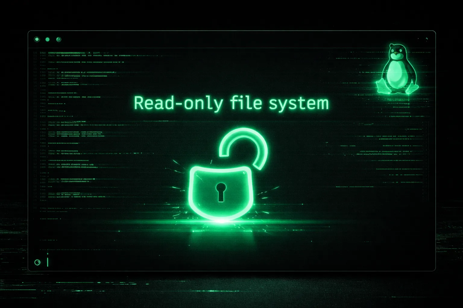 linux erro sistema arquivos somente leitura
