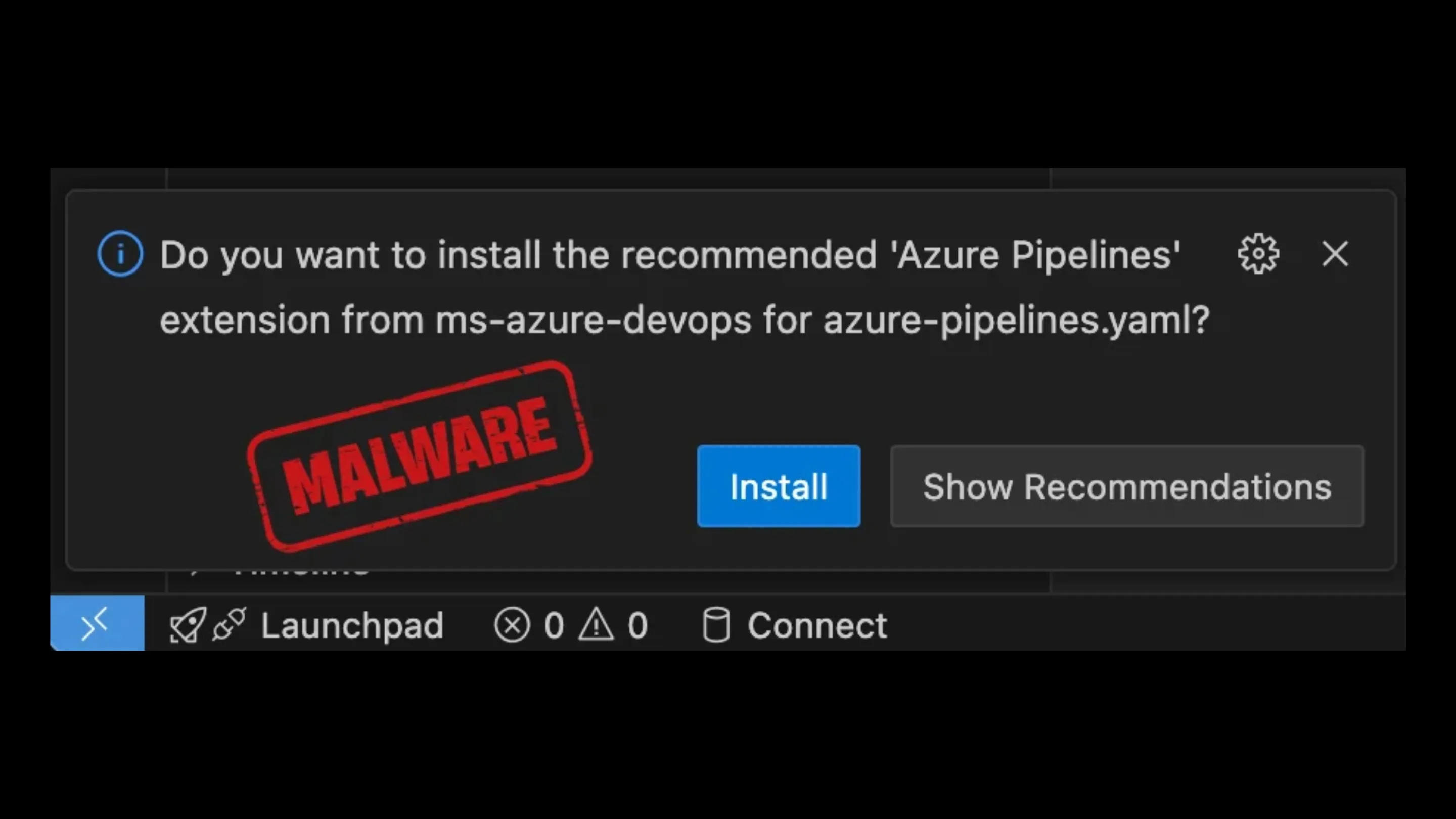 O Cursor IDE recomenda uma extensão não presente no código-fonte do OpenVSX: Koi