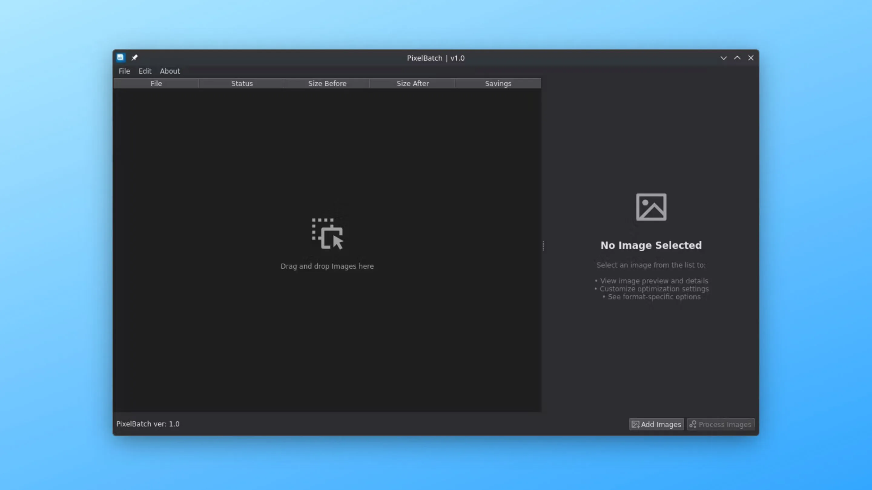 Imagem com a interface do PixelBatch