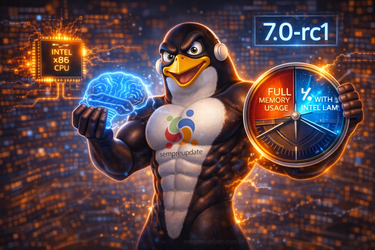 Kernel Linux 7.0-rc1: como a tecnologia Intel LAM cortou o uso de memória pela metade no x86
