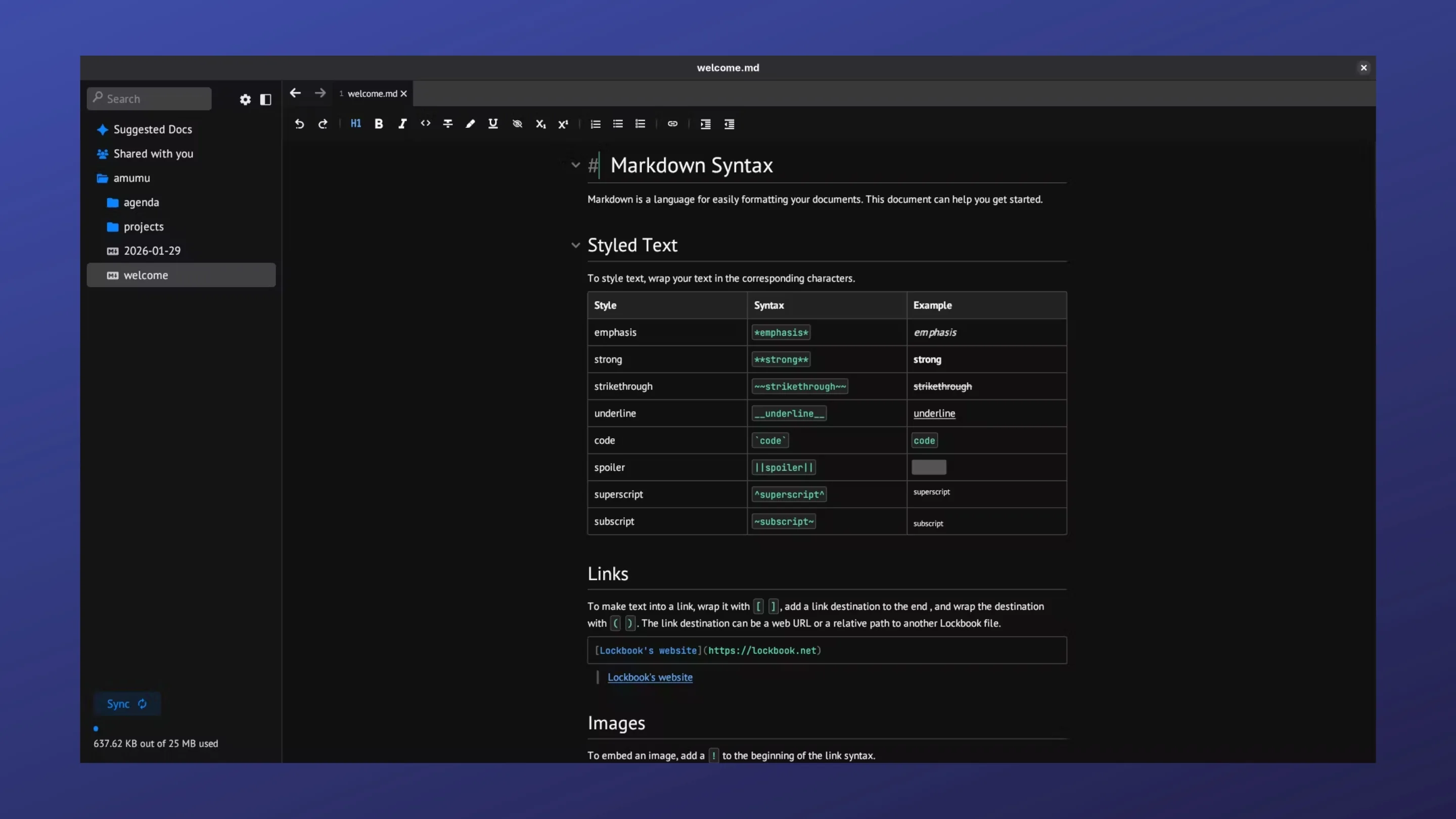 Instale o Lockbook, um bloco de notas, no Ubuntu, Fedora, Debian e outras distribuições Linux com Flatpak 2 Imagem com a interface do LockBook