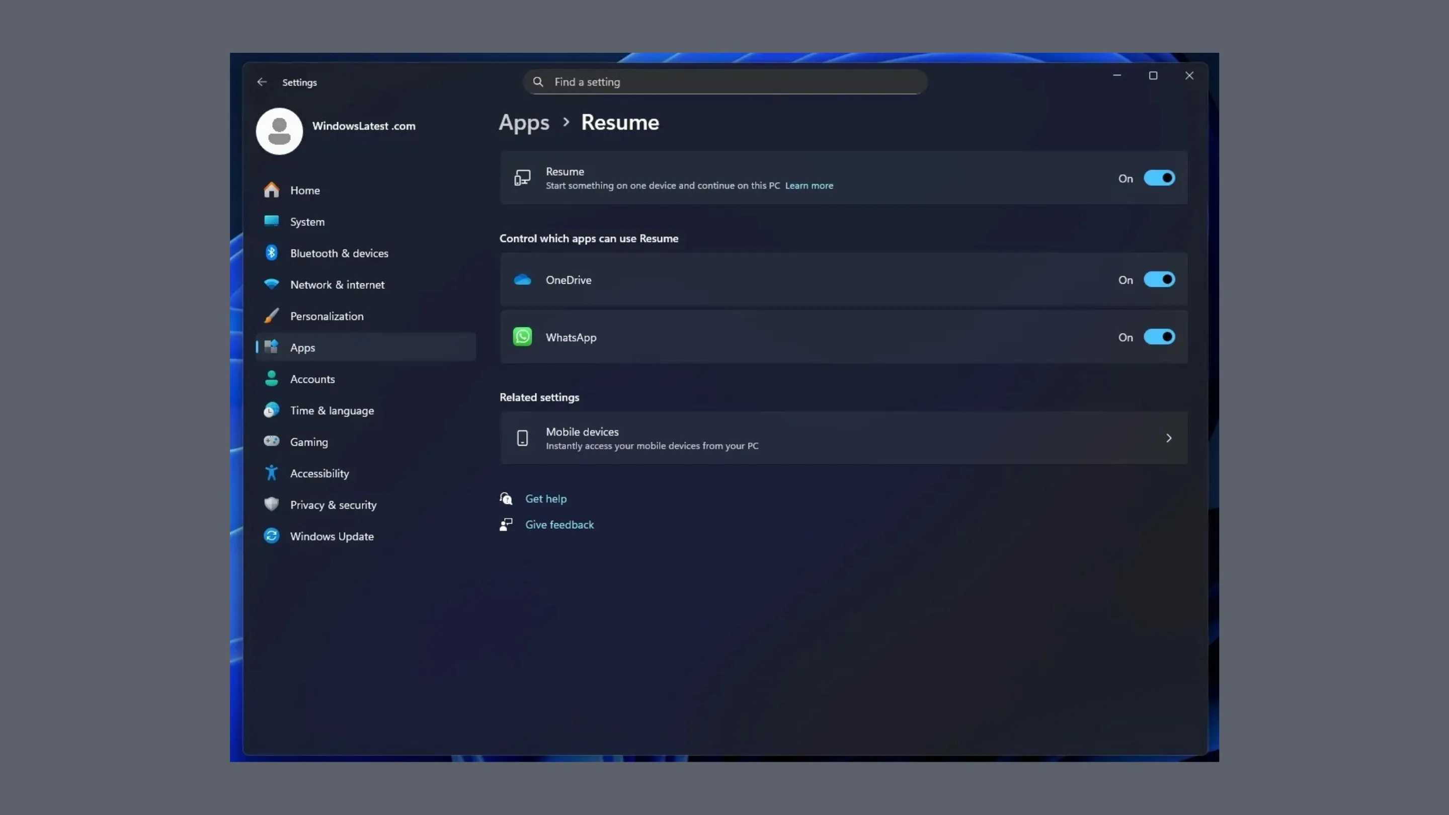 WhatsApp no Windows 11: integração com recurso Retomar entre Dispositivos 2 WhatsApp no Windows 11
