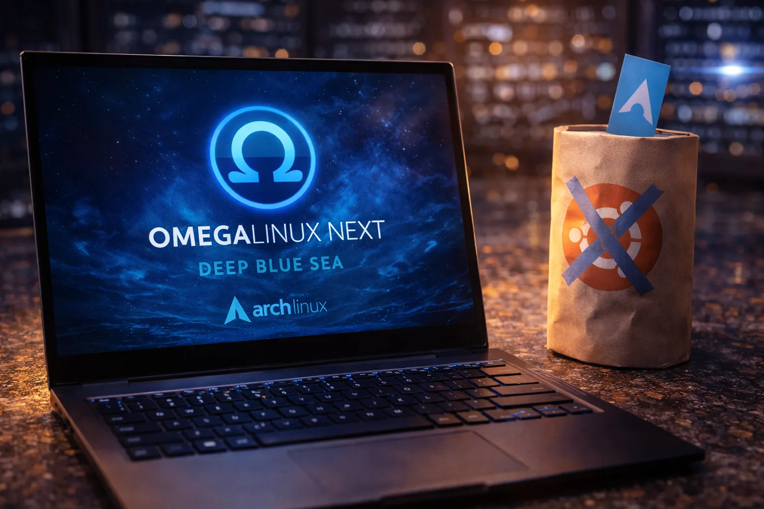 OmegaLinux NEXT Deep Blue Sea mata base Ubuntu e abraça o Arch Linux