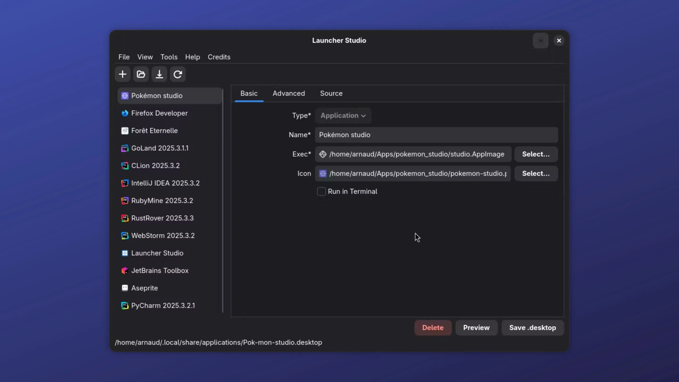 Imagem com a interface do Launcher Studio