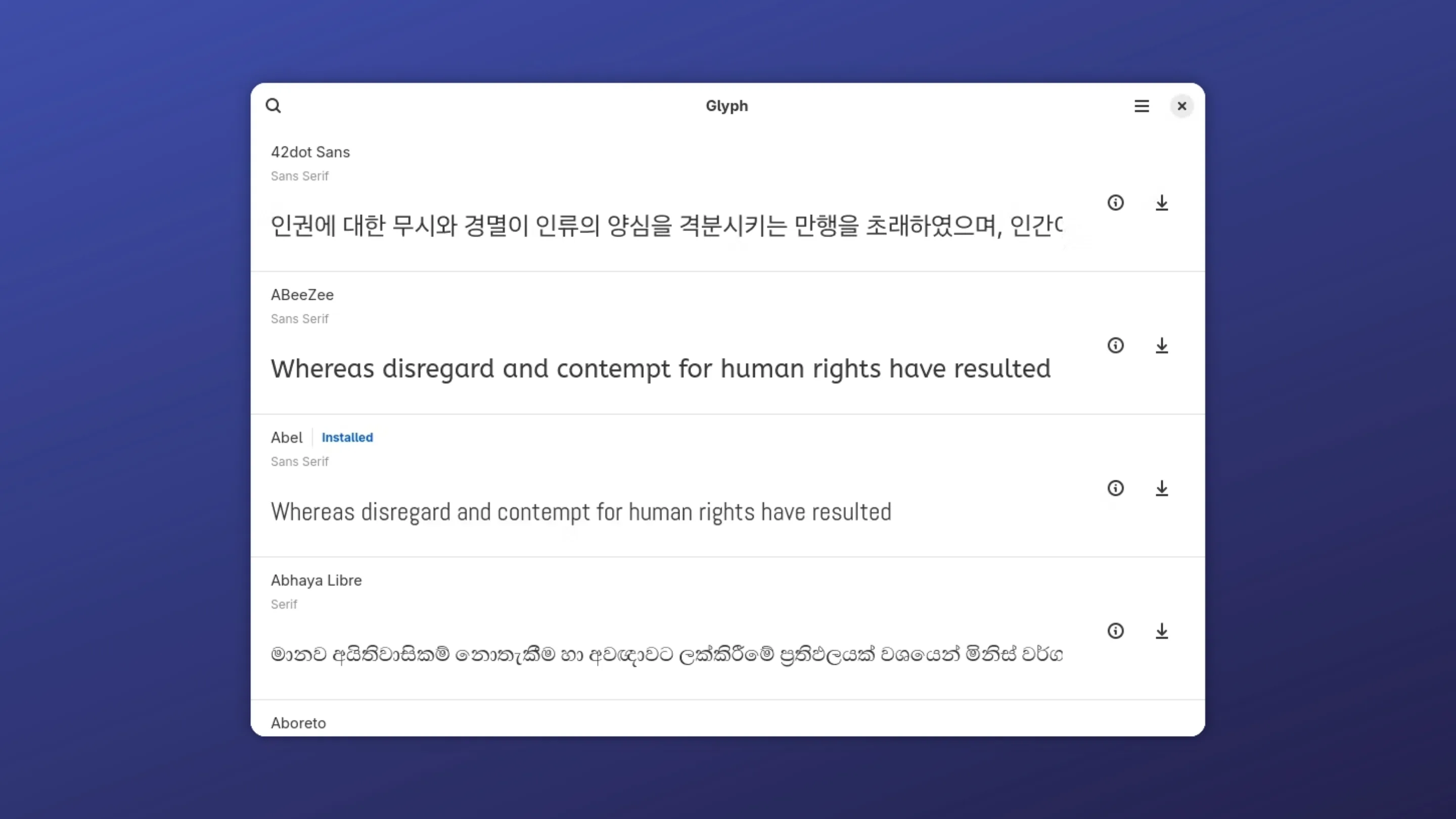 Instale o Glyph, um instalador de fontes, no Ubuntu, Fedora, Debian e outras distribuições Linux com Flatpak 2 Imagem com a interface do Glyph