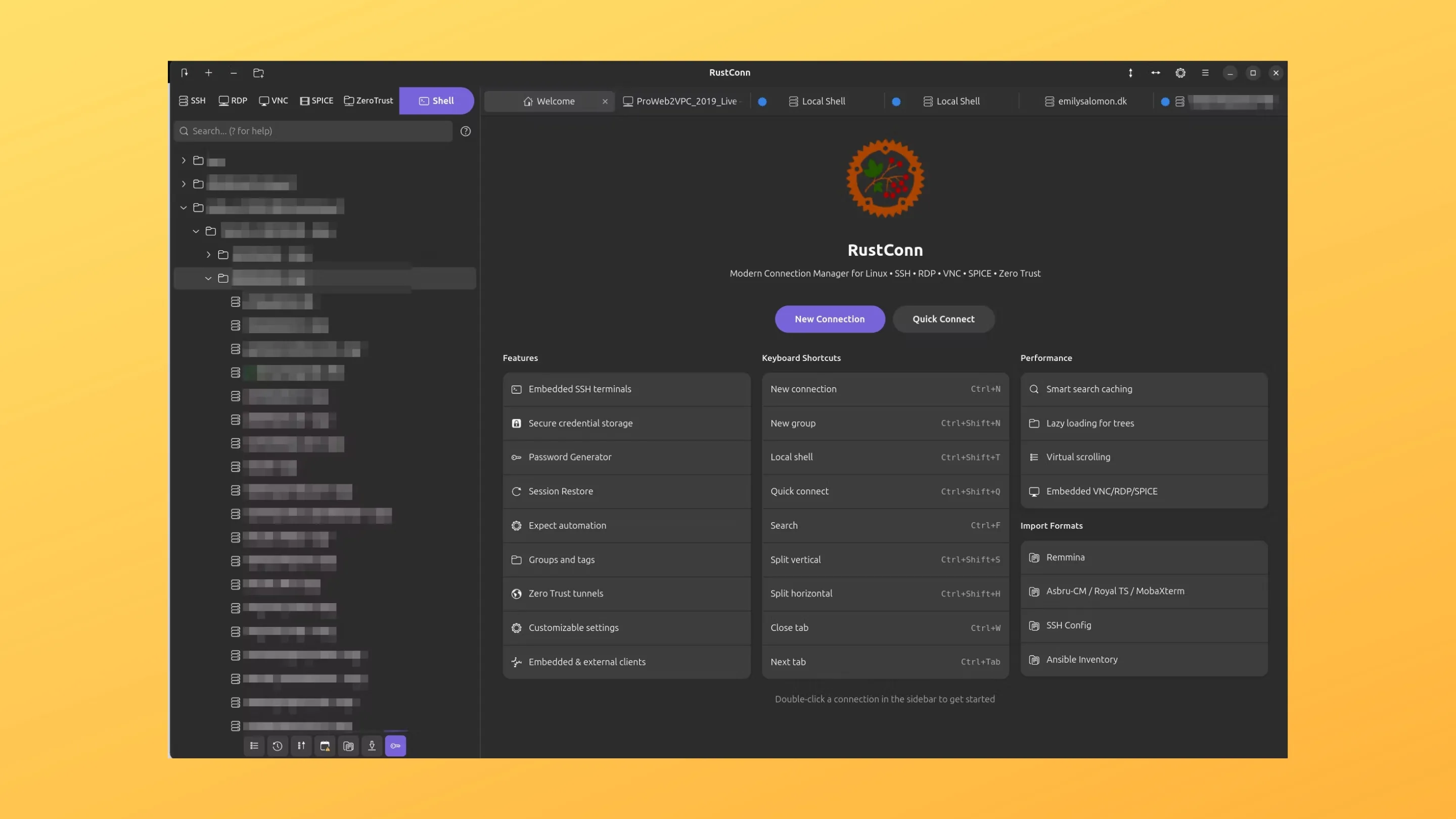 Imagem com a interface do Rustconn