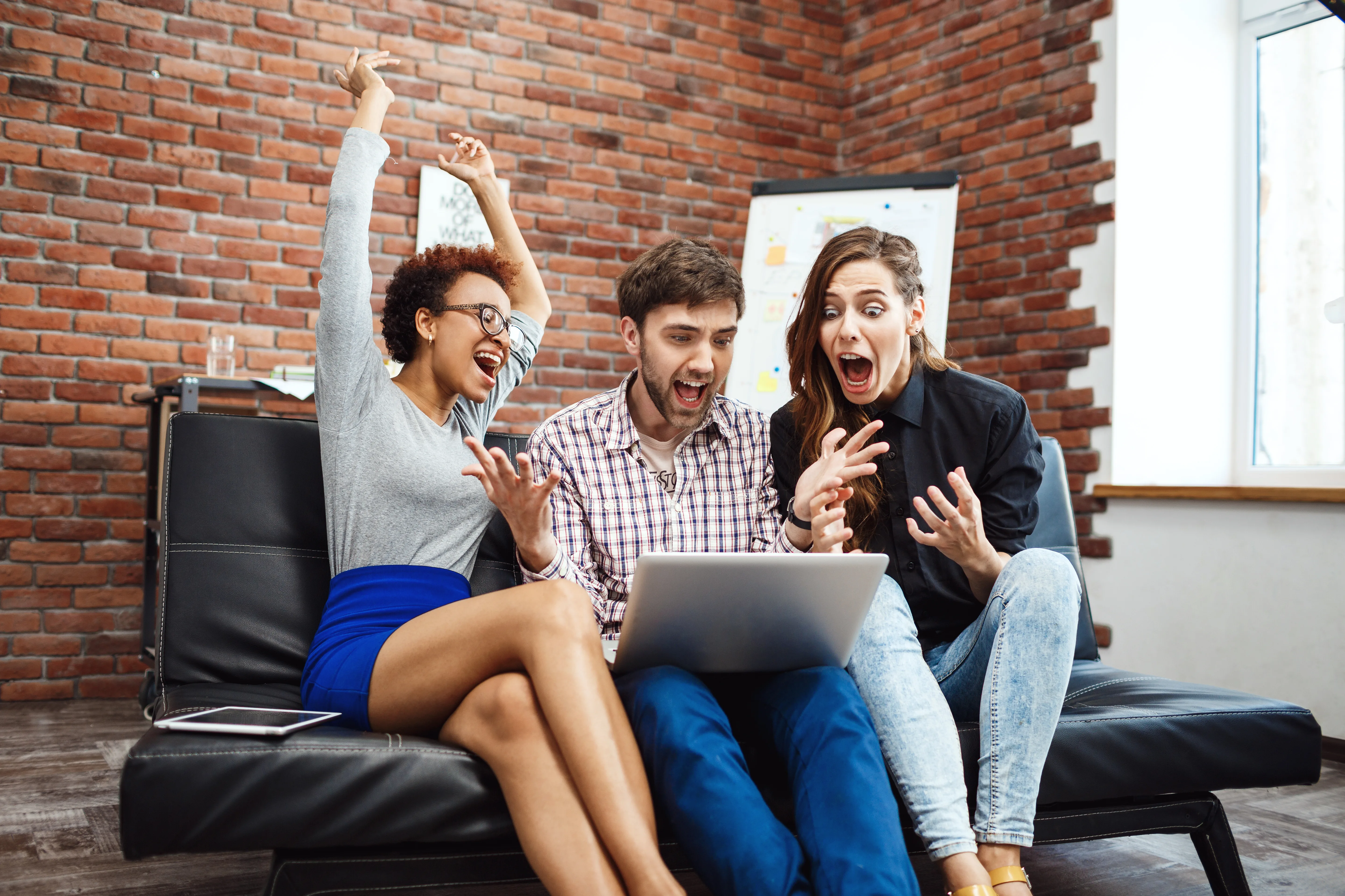 colleagues rejoicing their work business meeting