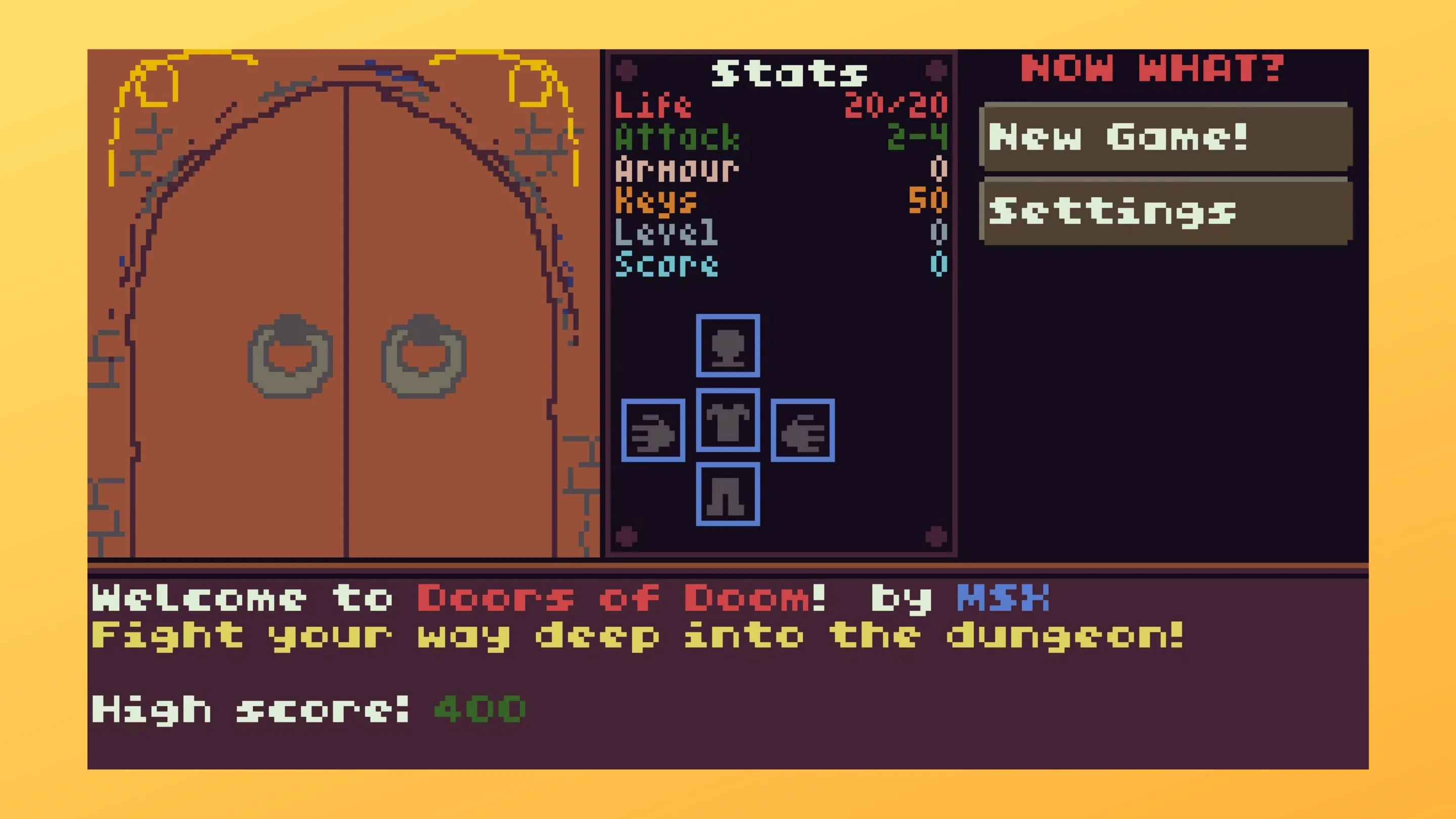 Imagem com a interface do Doors of doom