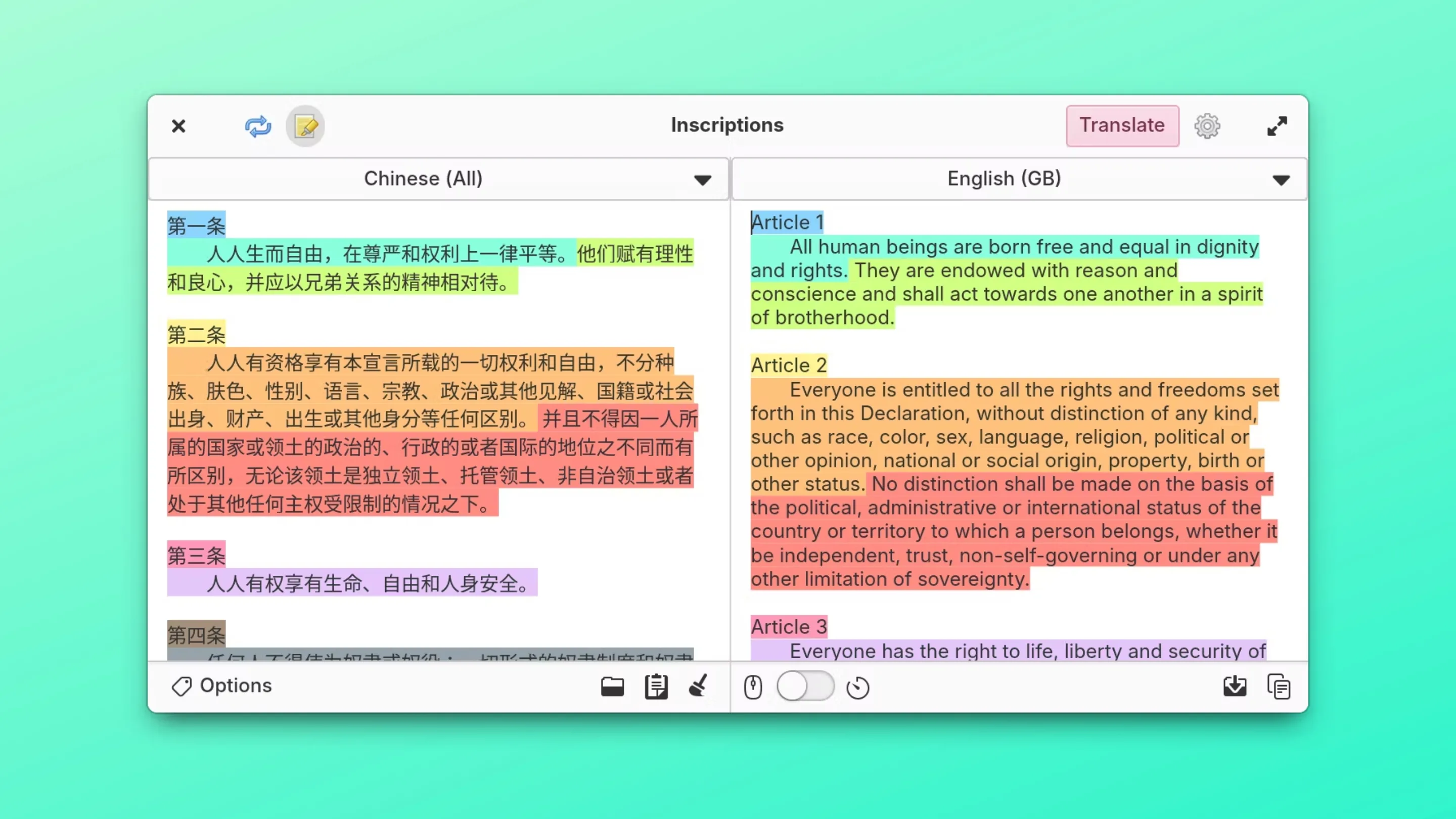 Imagem com a interface do Inscriptions