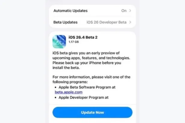 mexe3pbw ios 26 4 beta 2 criptografia rcs siri 2