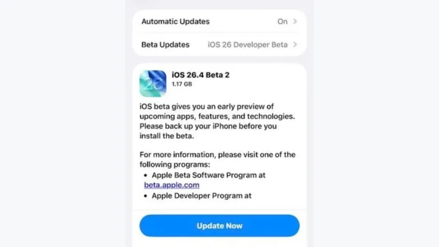 mexe3pbw ios 26 4 beta 2 criptografia rcs siri 2