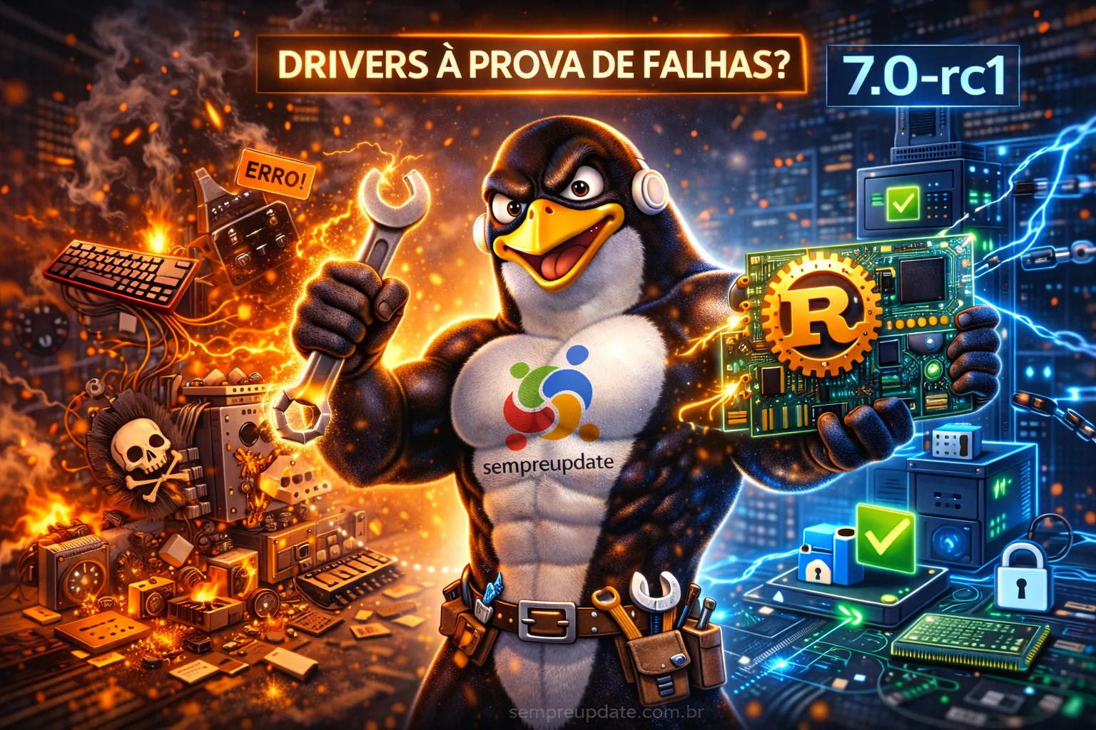 Drivers à prova de falhas? Nova macro do Kernel Linux 7.0-rc1 revoluciona a interação com o hardware