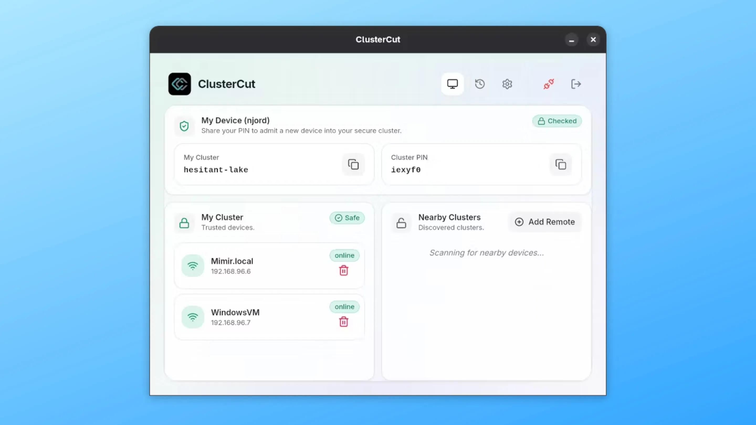 Imagem com a interface do Clustercut