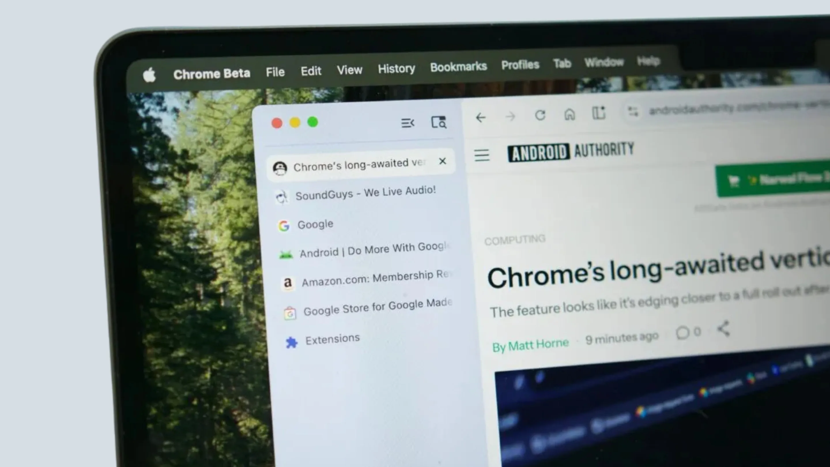 Abas verticais no Chrome: Projetos com IA elevam produtividade