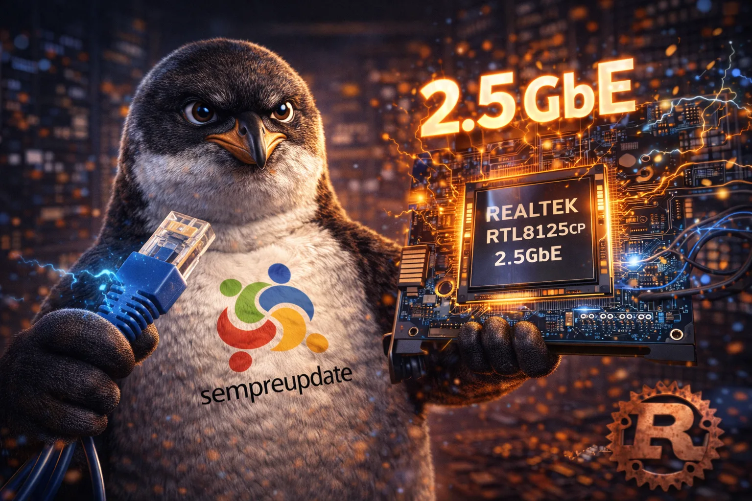 Conexão de 2.5GbE garantida: Kernel Linux 7.0-rc1 recebe suporte ao novo chip Realtek RTL8125cp