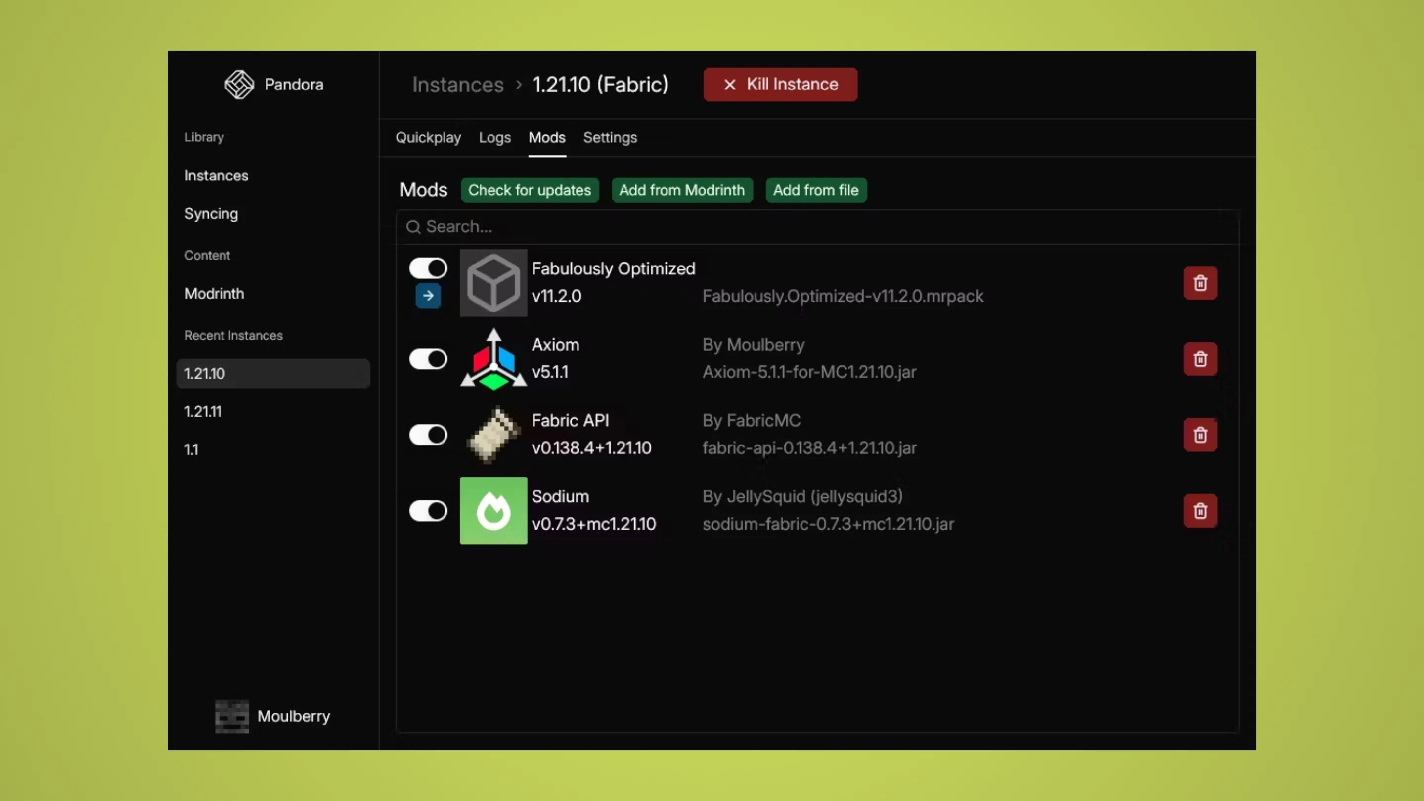 Imagem com a interface do Pandora