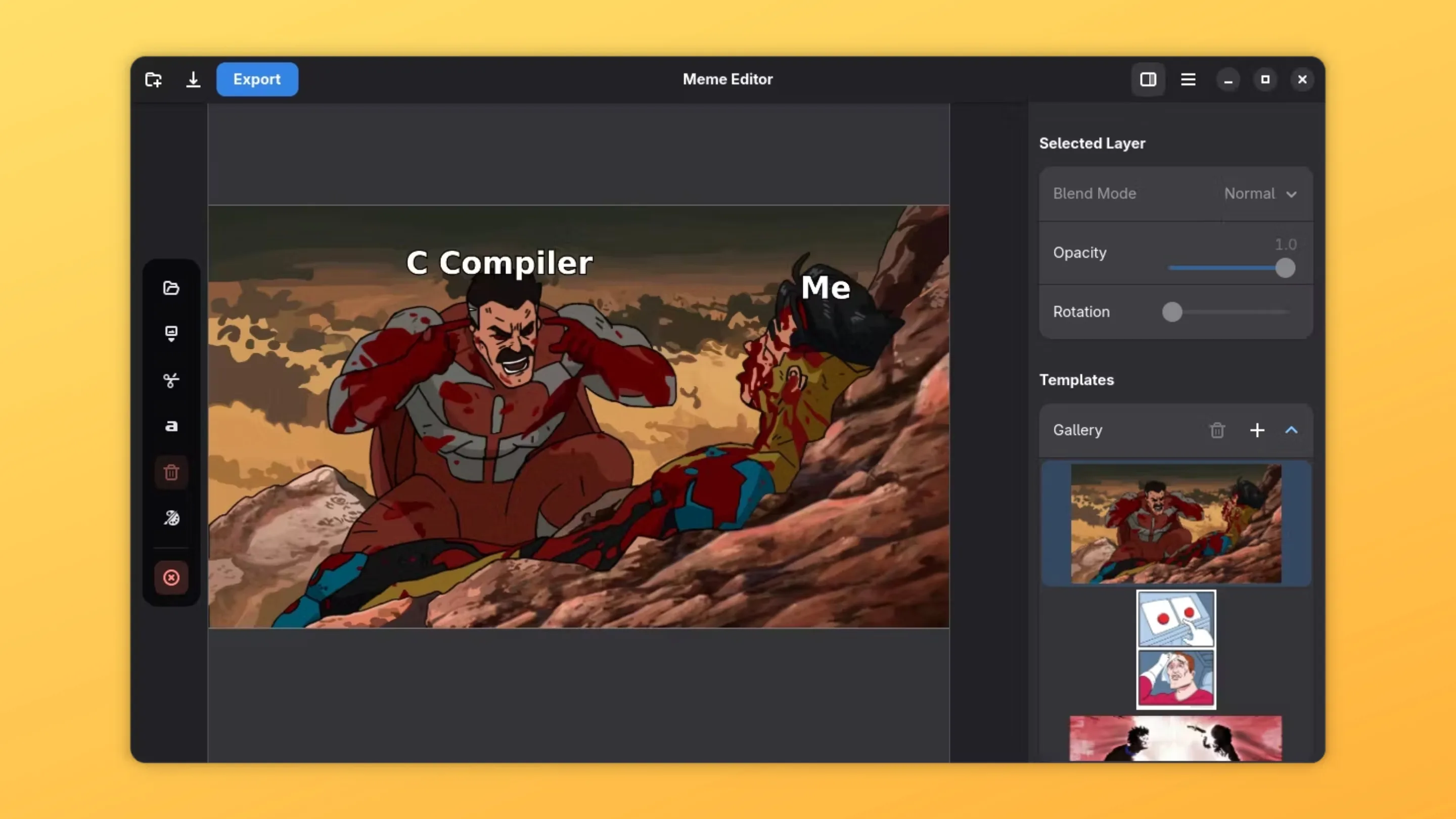 Imagem com a interface do Memerist