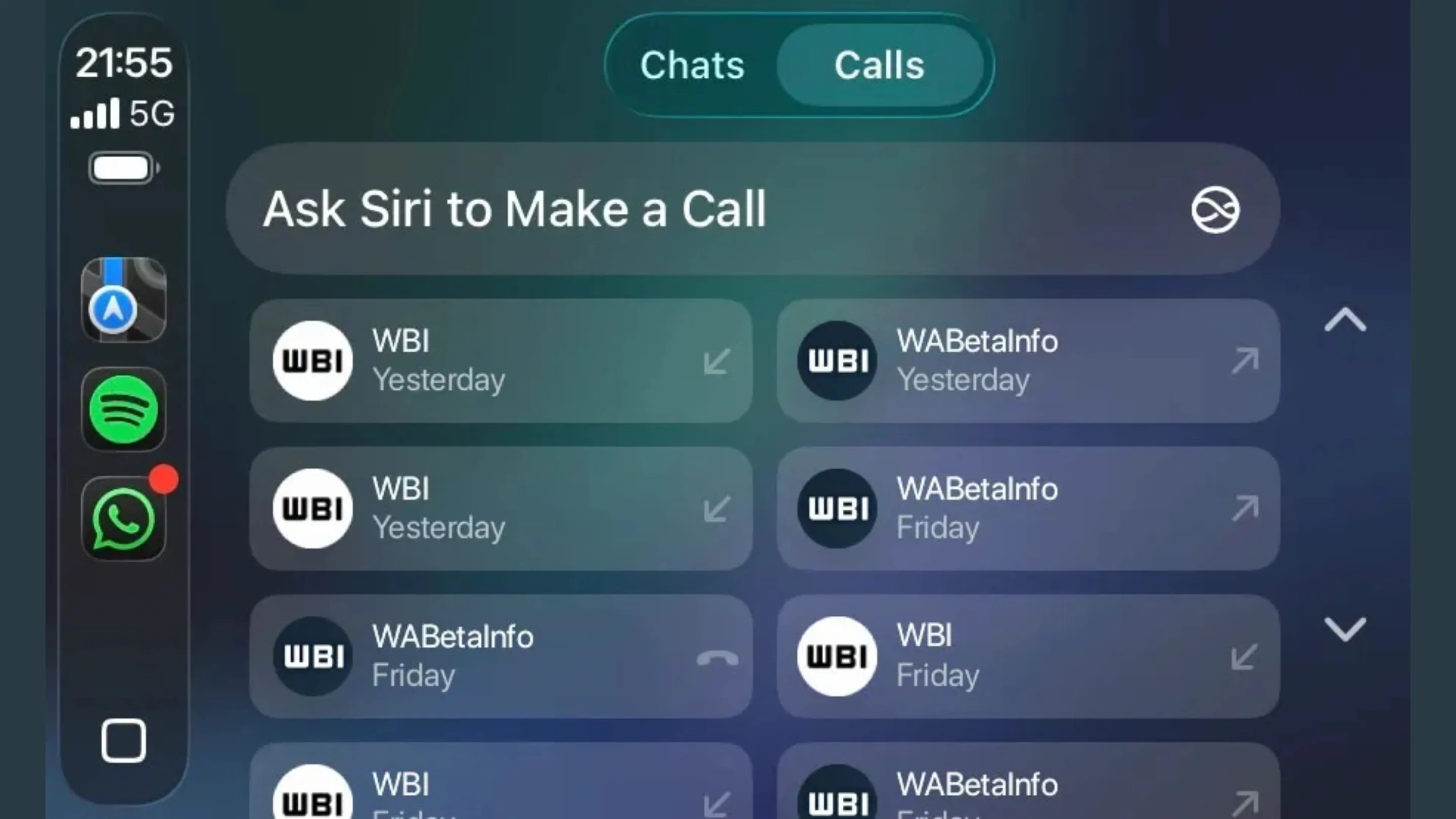 WhatsApp no CarPlay ganha app nativo com nova interface e histórico de chamadas 2 9vqhQACv no carplay app nativo interface beta