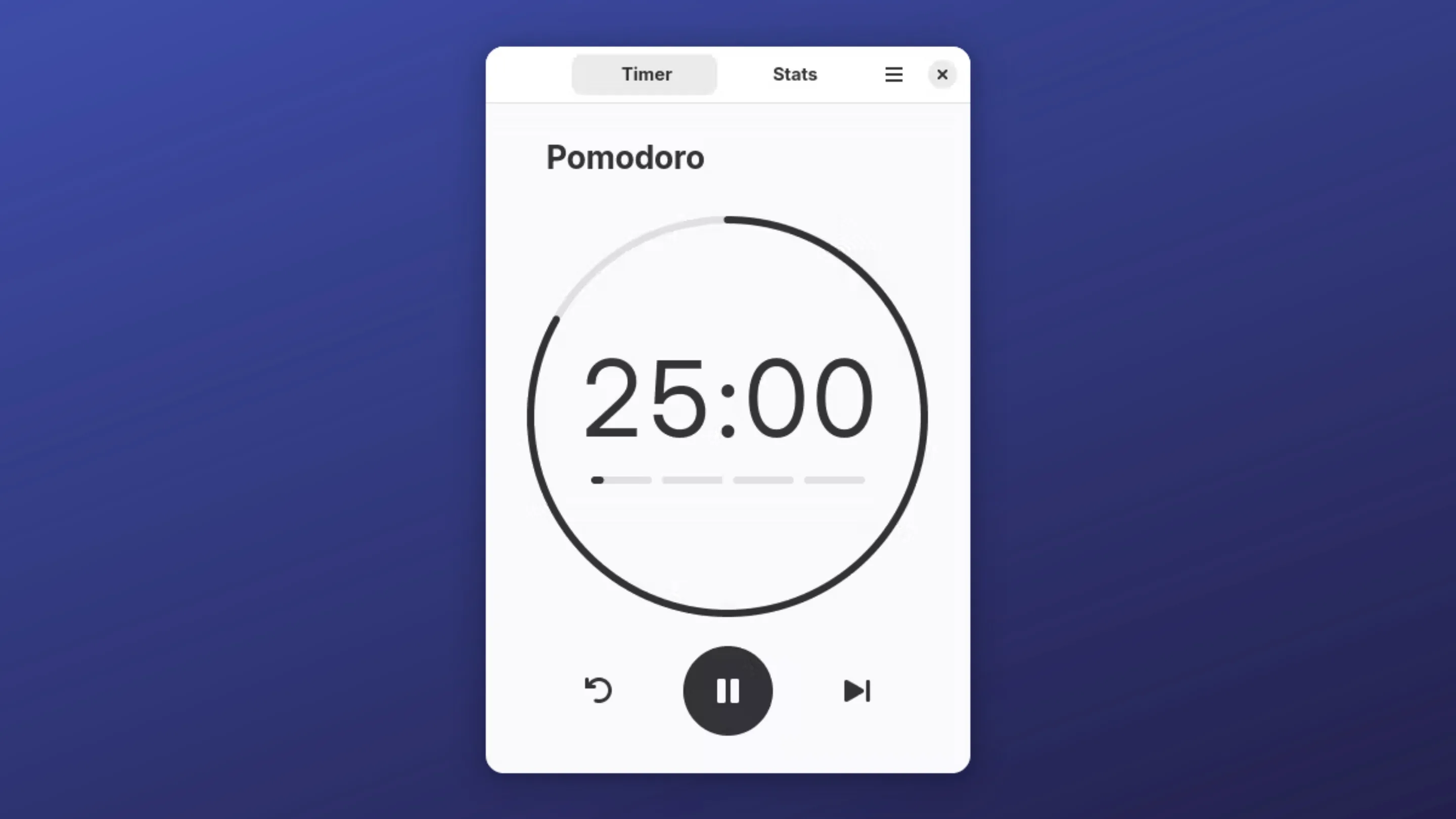 Imagem com a interface do Focus Timer