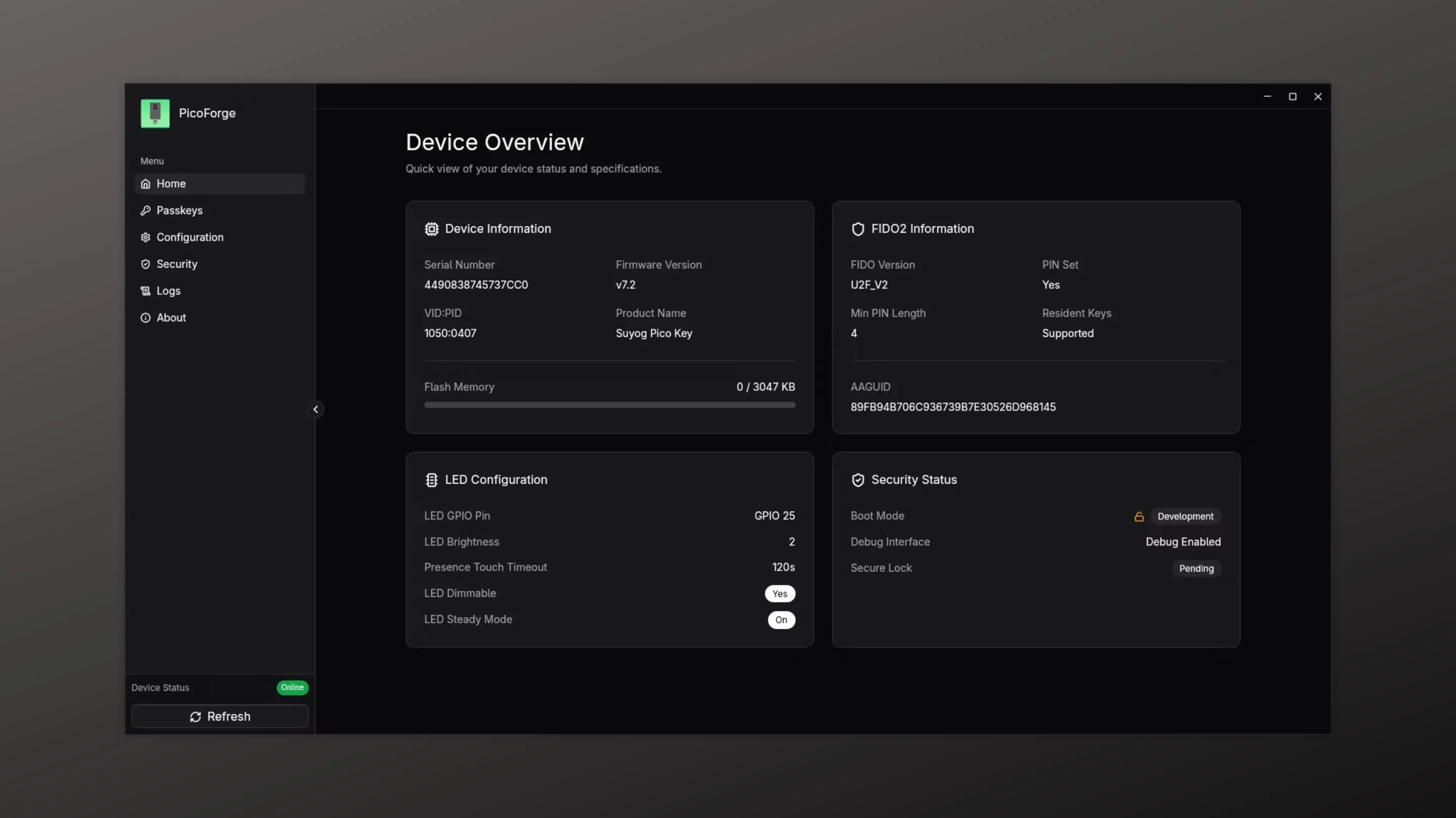Imagem com a interface do PicoForge