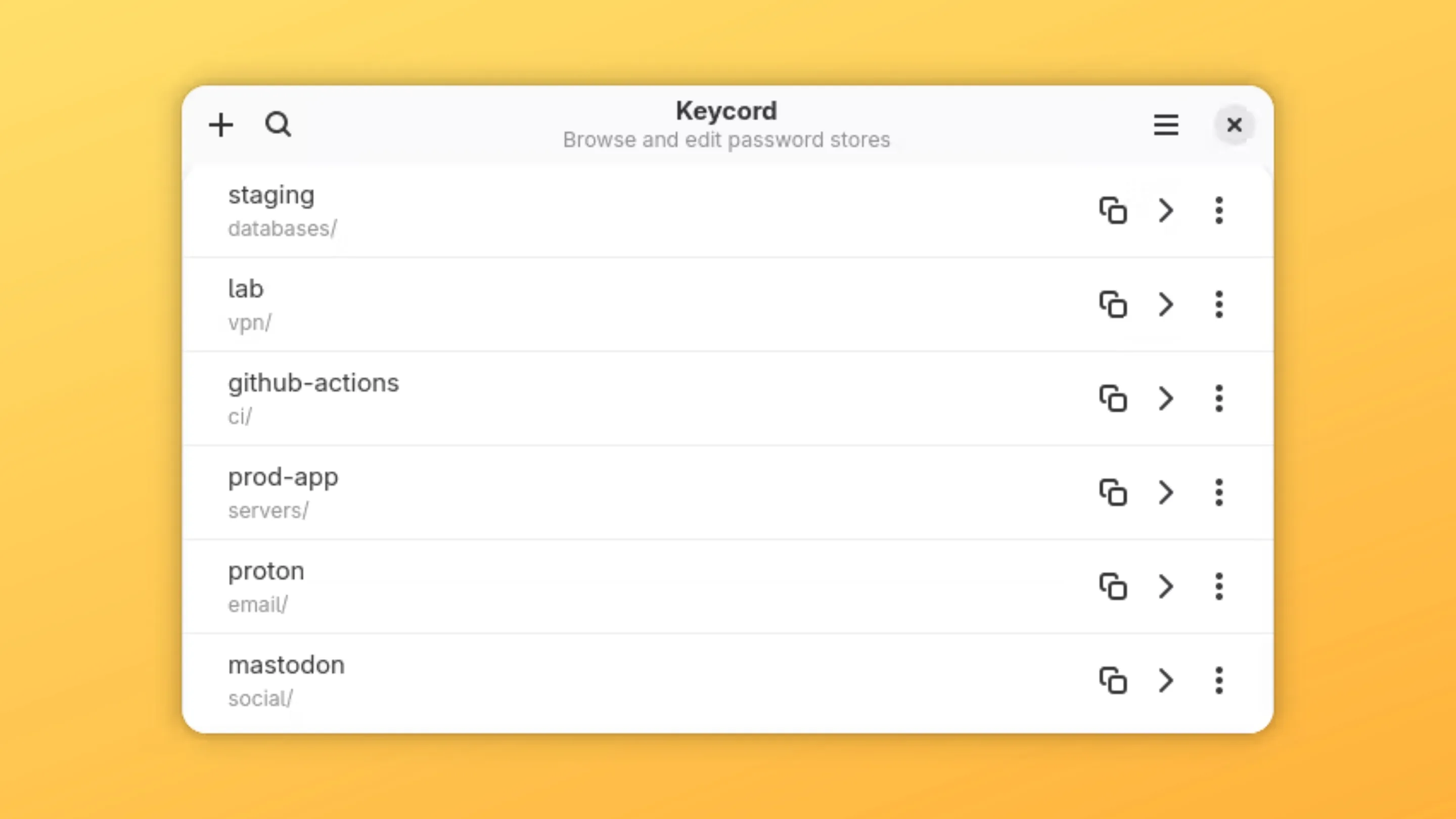 Imagem com a interface do Keycord
