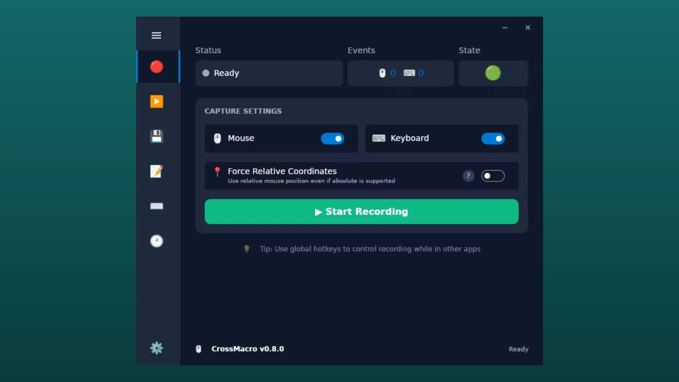 Imagem com a interface do CrossMacro