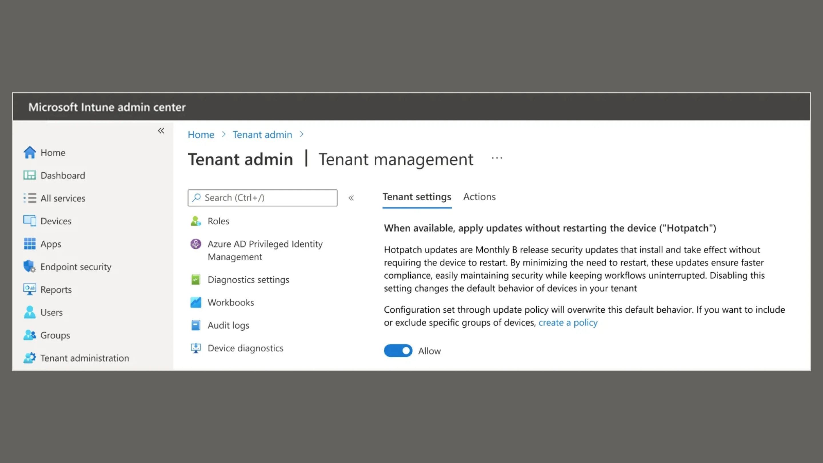 Alternar o gerenciamento do Autopatch do Windows (Microsoft)