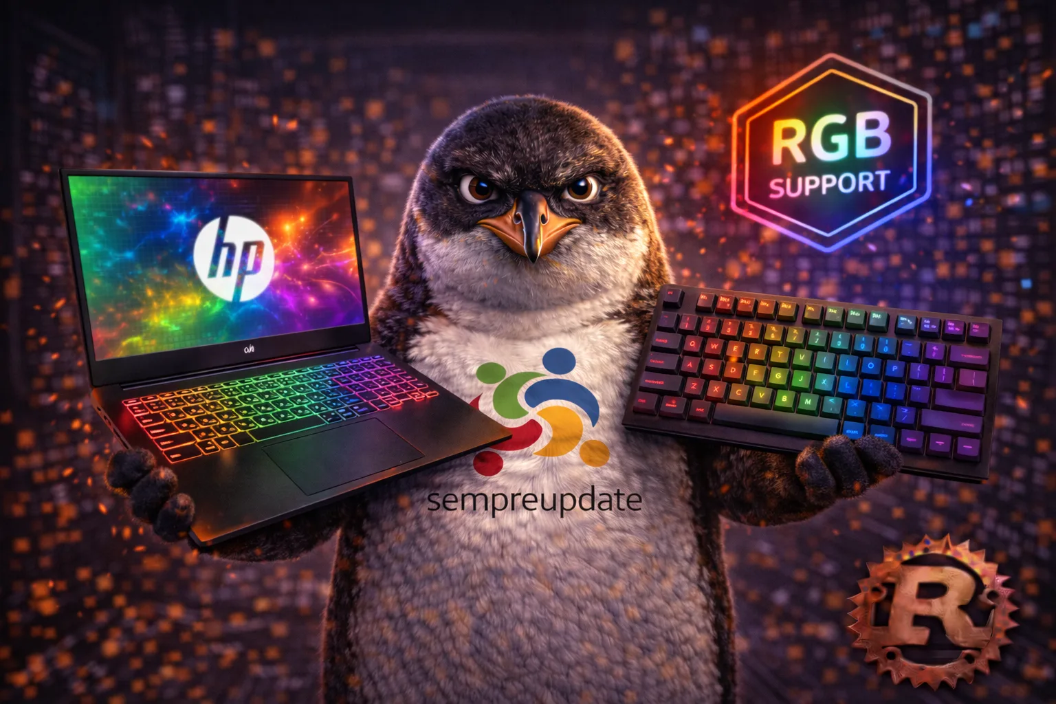 Laptops HP Gaming mais coloridos: suporte oficial a teclados RGB é proposto para o Kernel Linux 7.1
