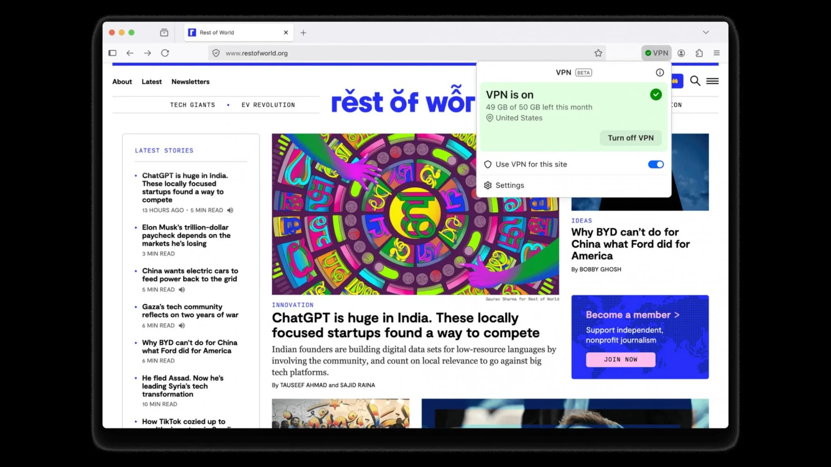 Firefox 149: VPN gratuita de 50 GB, Split View e mais novidades 2 vEEFv7EF 149 vpn split view