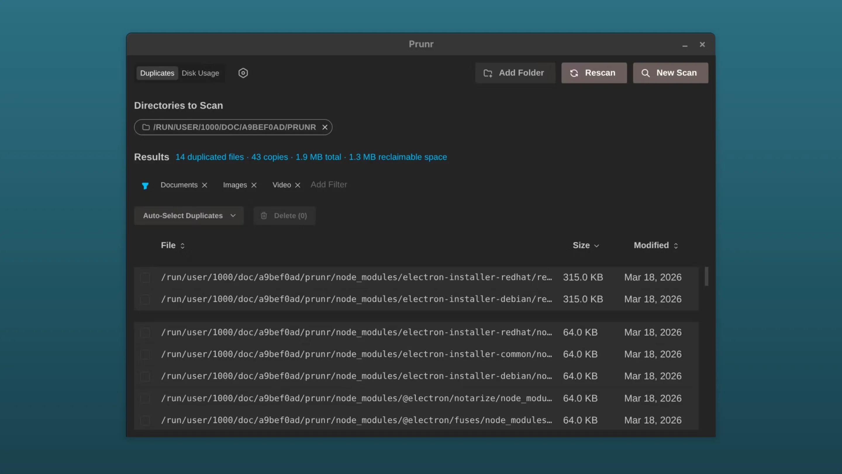 Instale o Prunr, um limpador de disco, no Ubuntu, Fedora, Debian e outras distribuições Linux com Flatpak 2 Imagem com a interface do Prunr