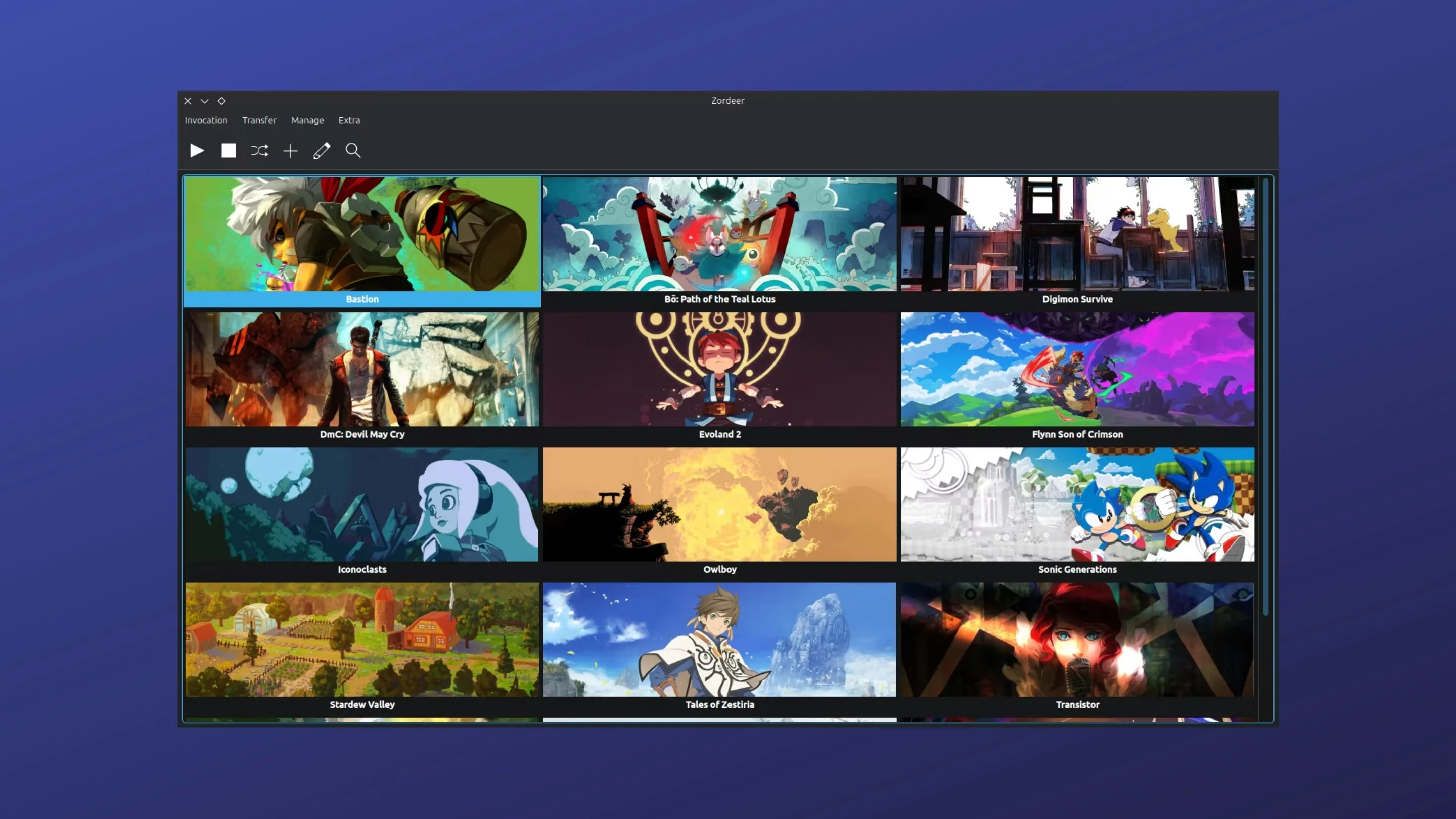 Imagem com a interface do zordeer