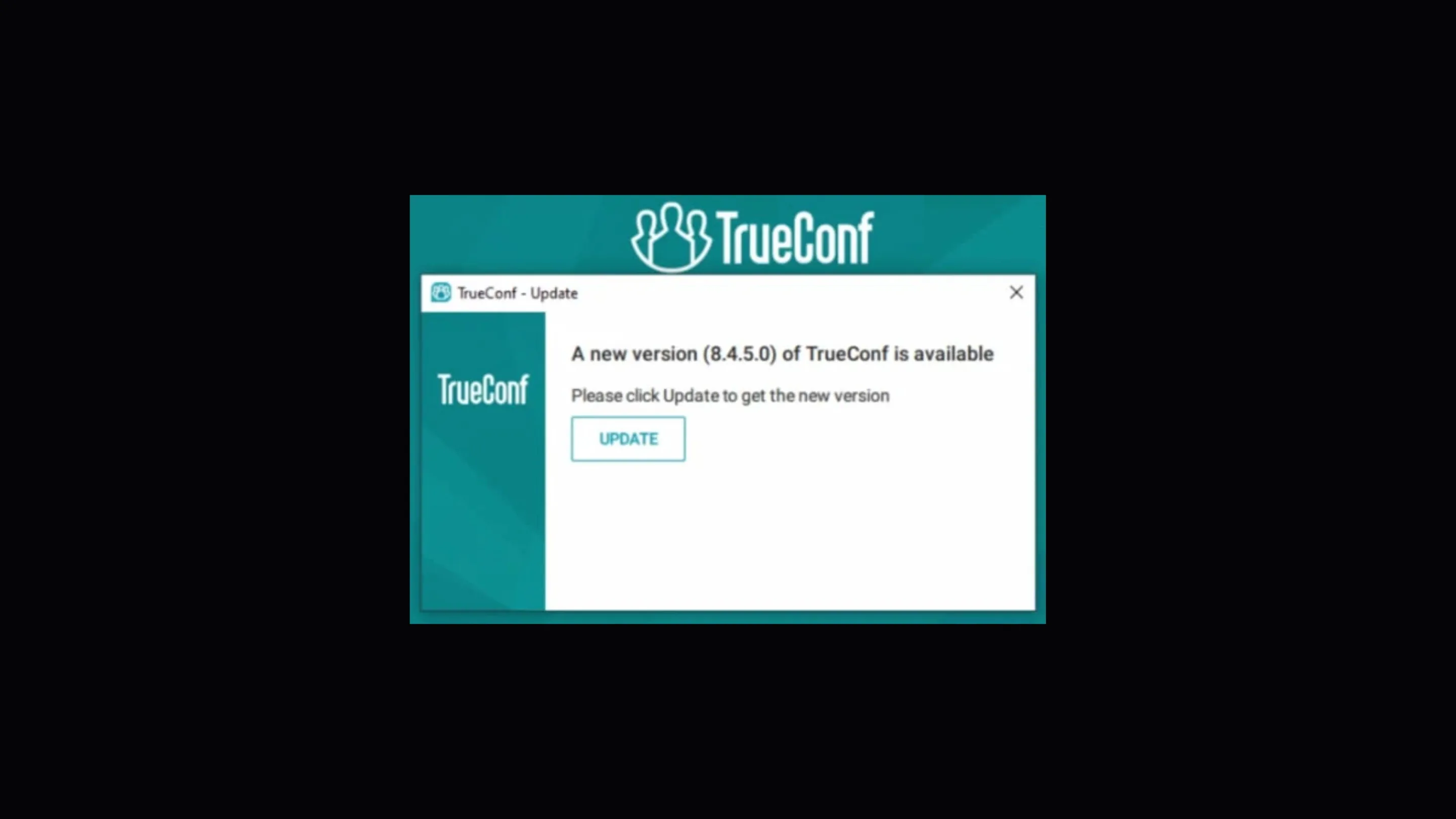 Aviso de atualização do TrueConf