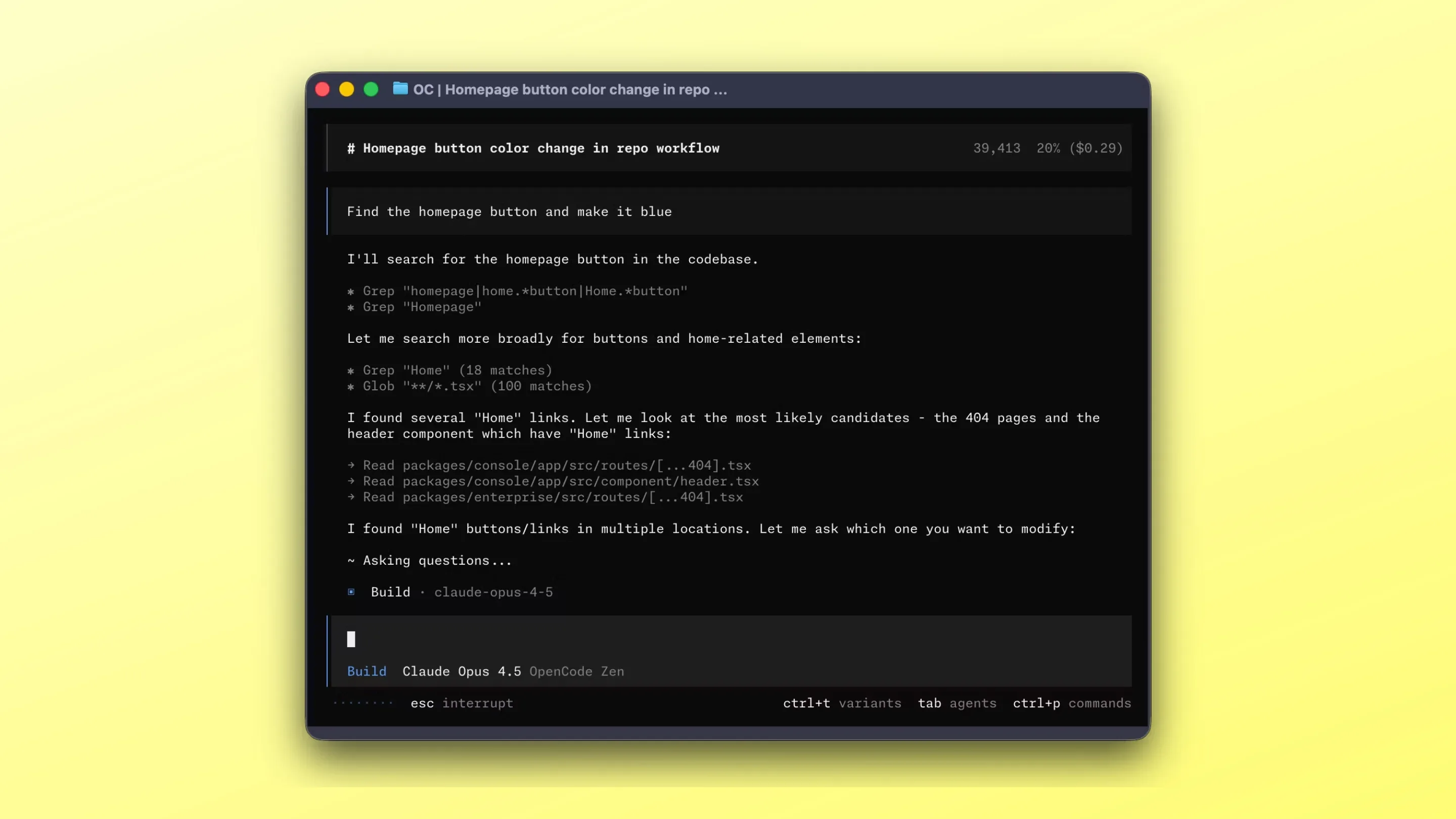 Imagem com a interface do OpenCode