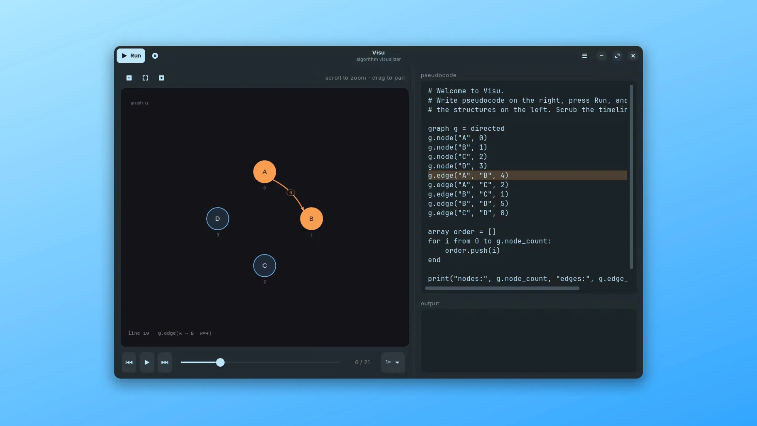 Imagem com a interface do Visu