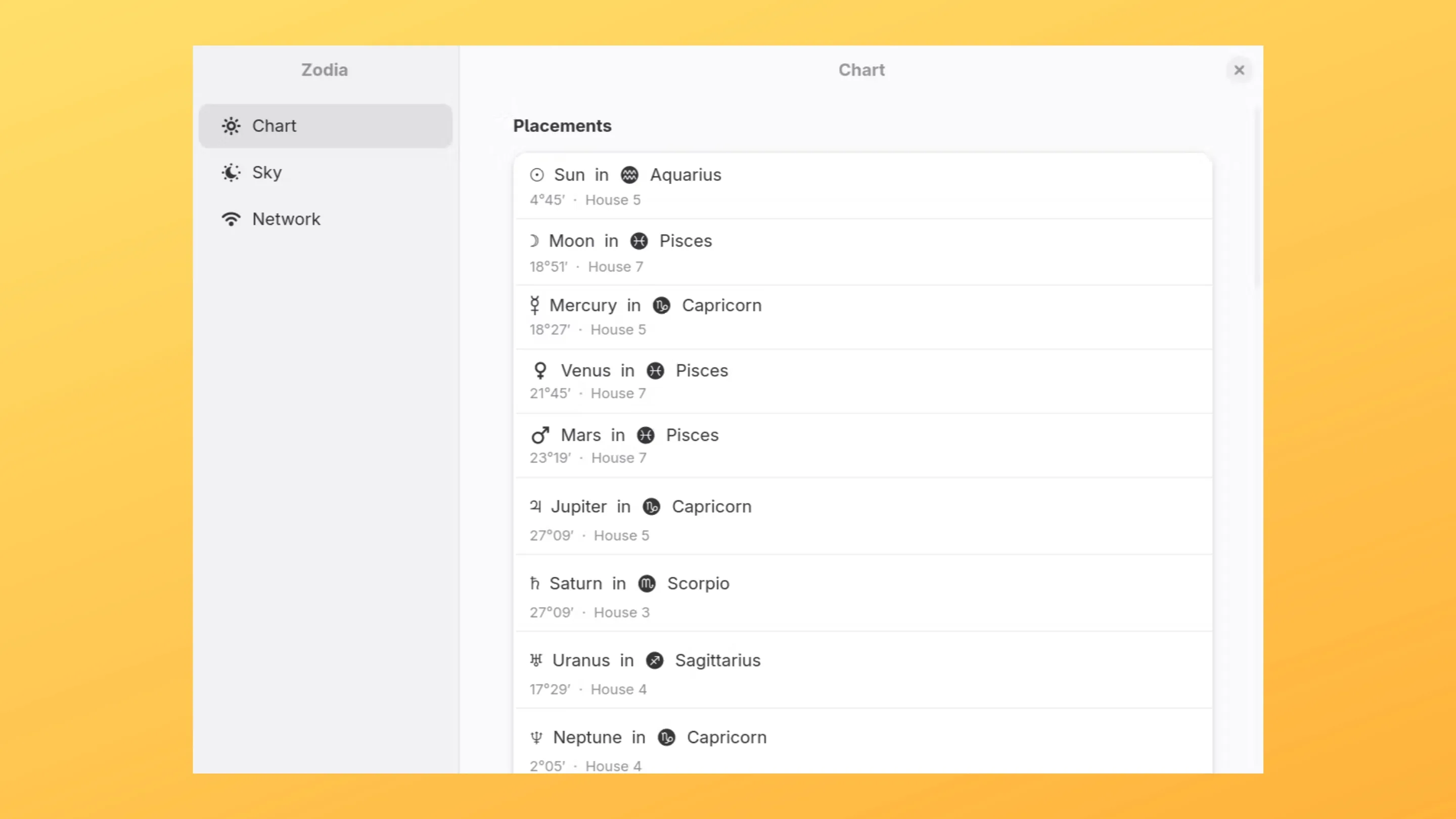 Imagem com a interface do Zodia
