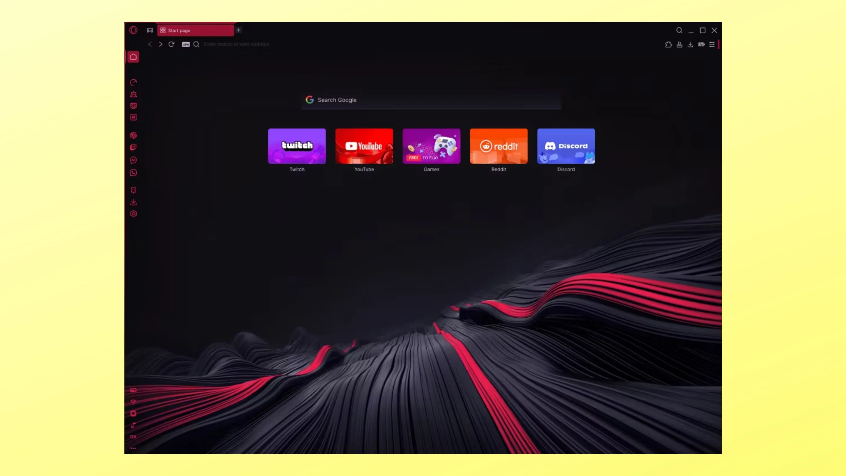 Instale o Opera GX, um navegador para jogos, no Ubuntu, Fedora, Debian e outras distribuições Linux com Flatpak 2 Imagem com a interface do OperaGX