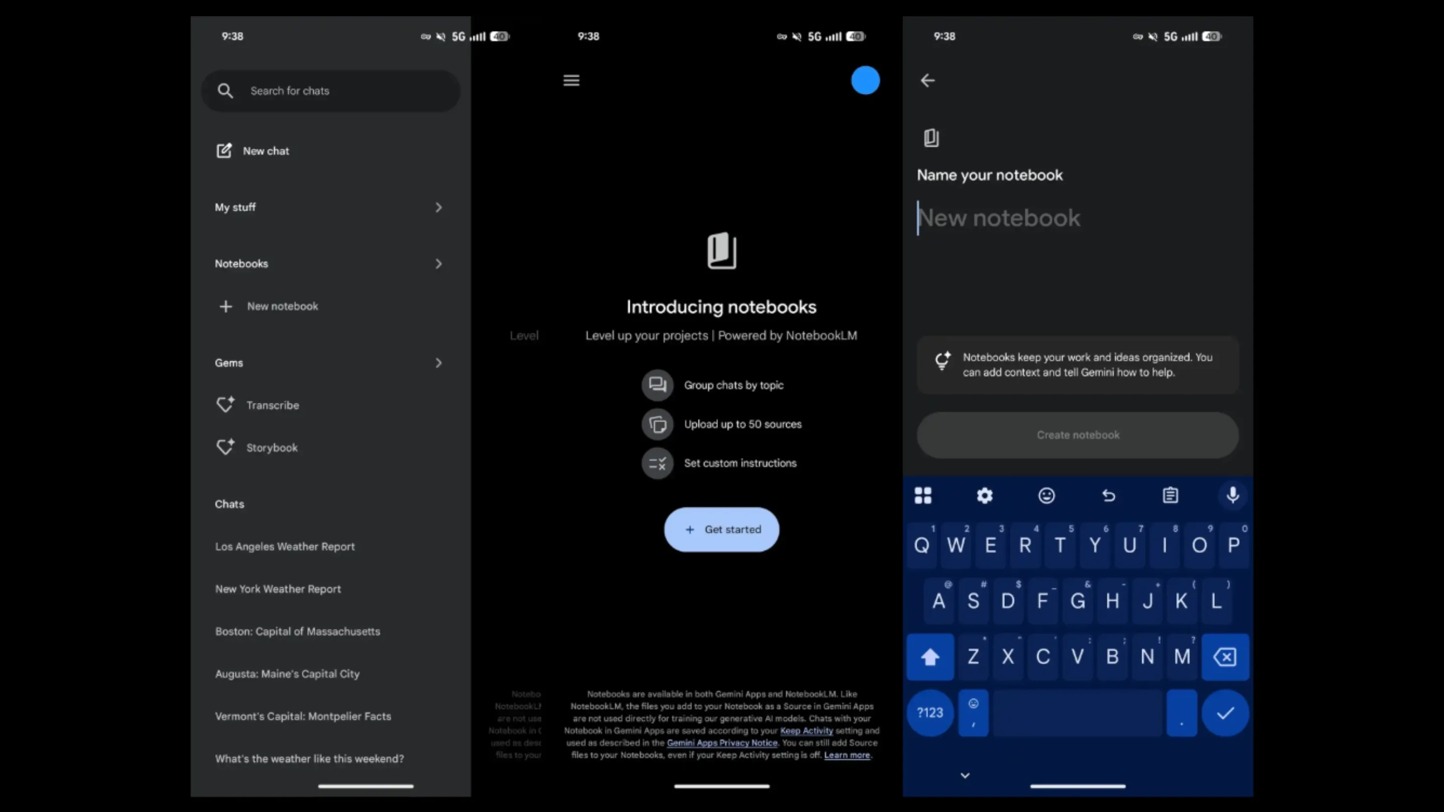 XNNHfweh notebooks gemini android ios liquid glass