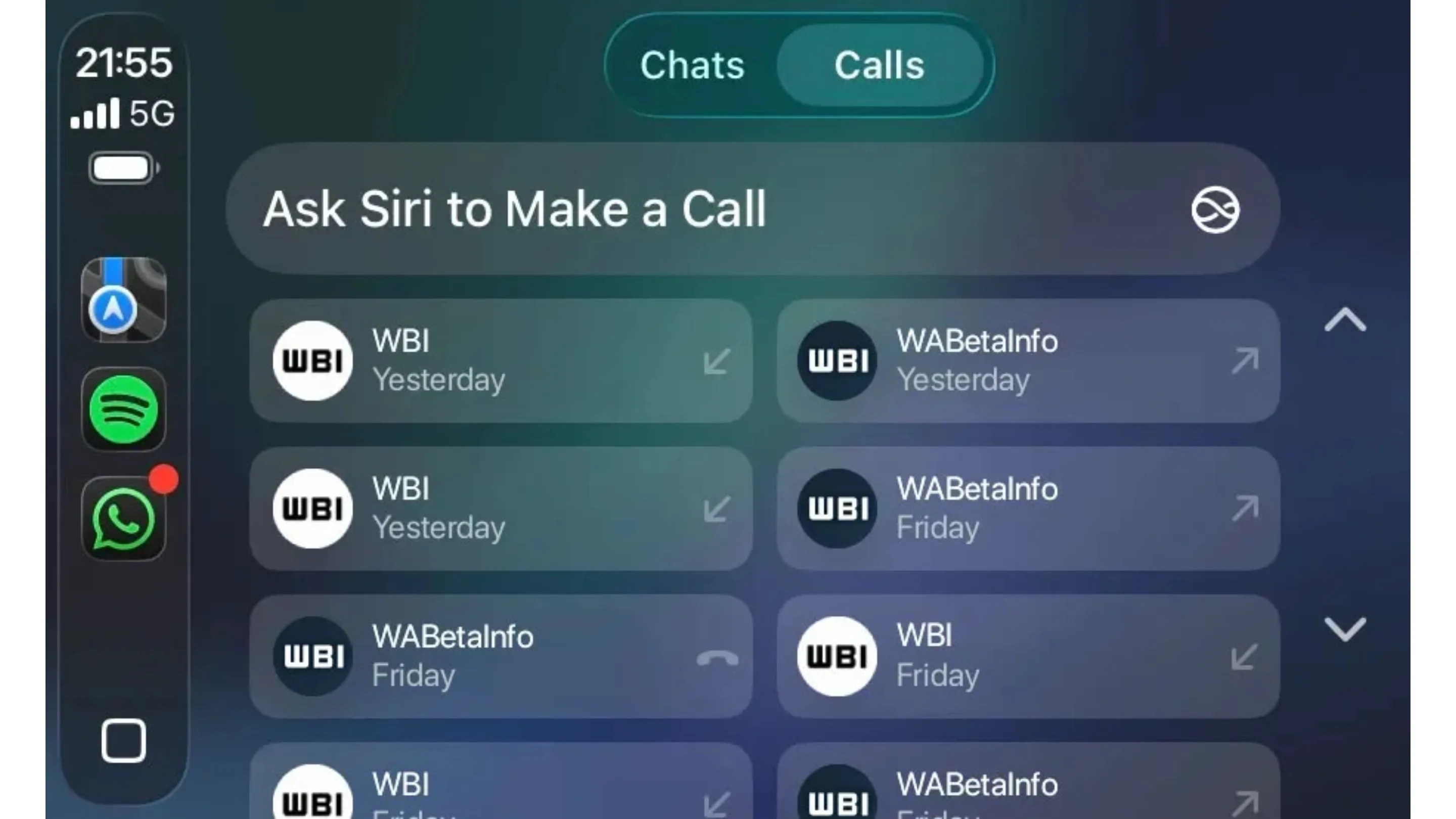 Xc62xVIE no carplay nova interface chamadas ios 26 4