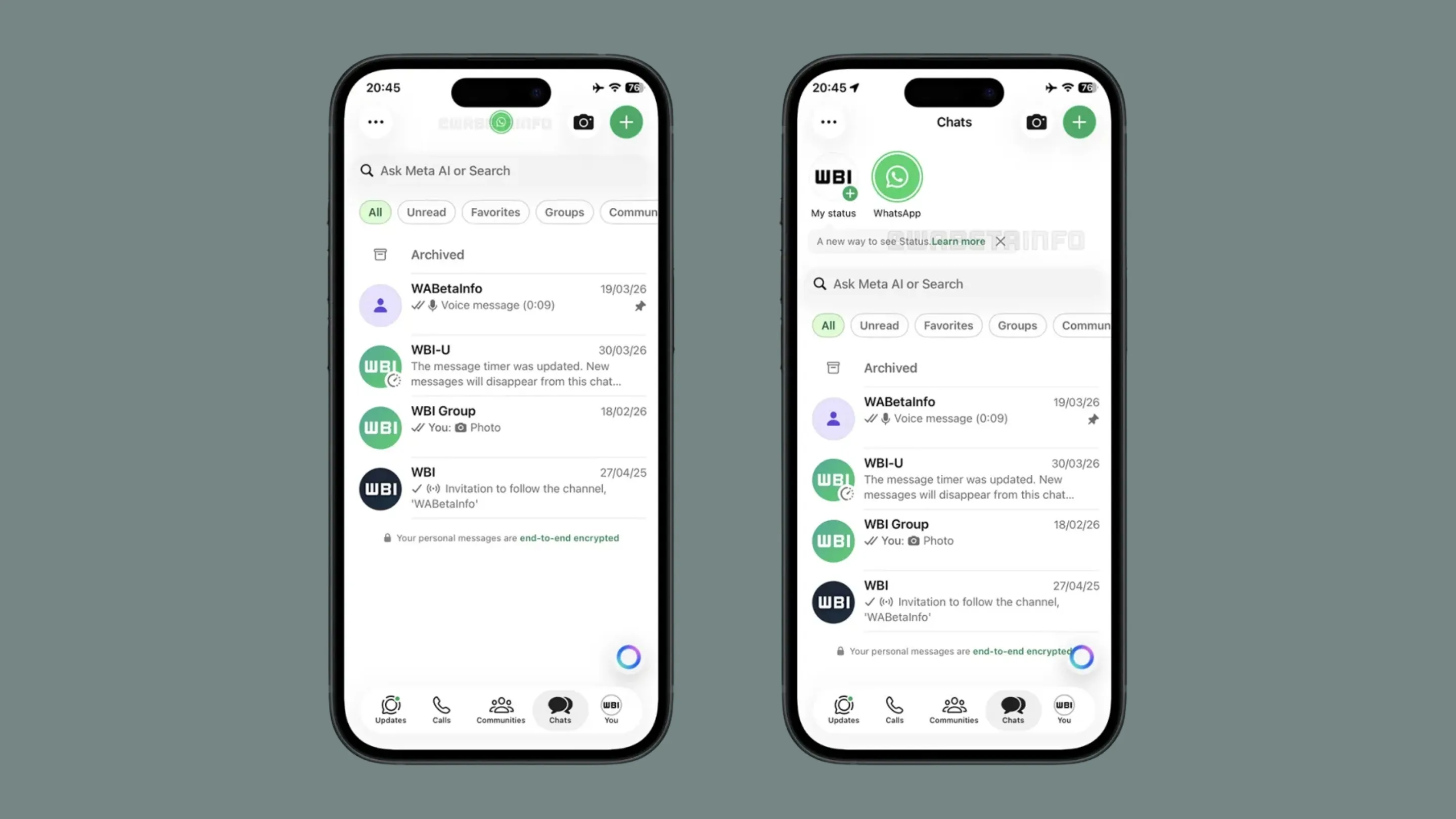 WhatsApp testa Status na aba de conversas 2 d5wbYqP4 whatsapp aba conversas