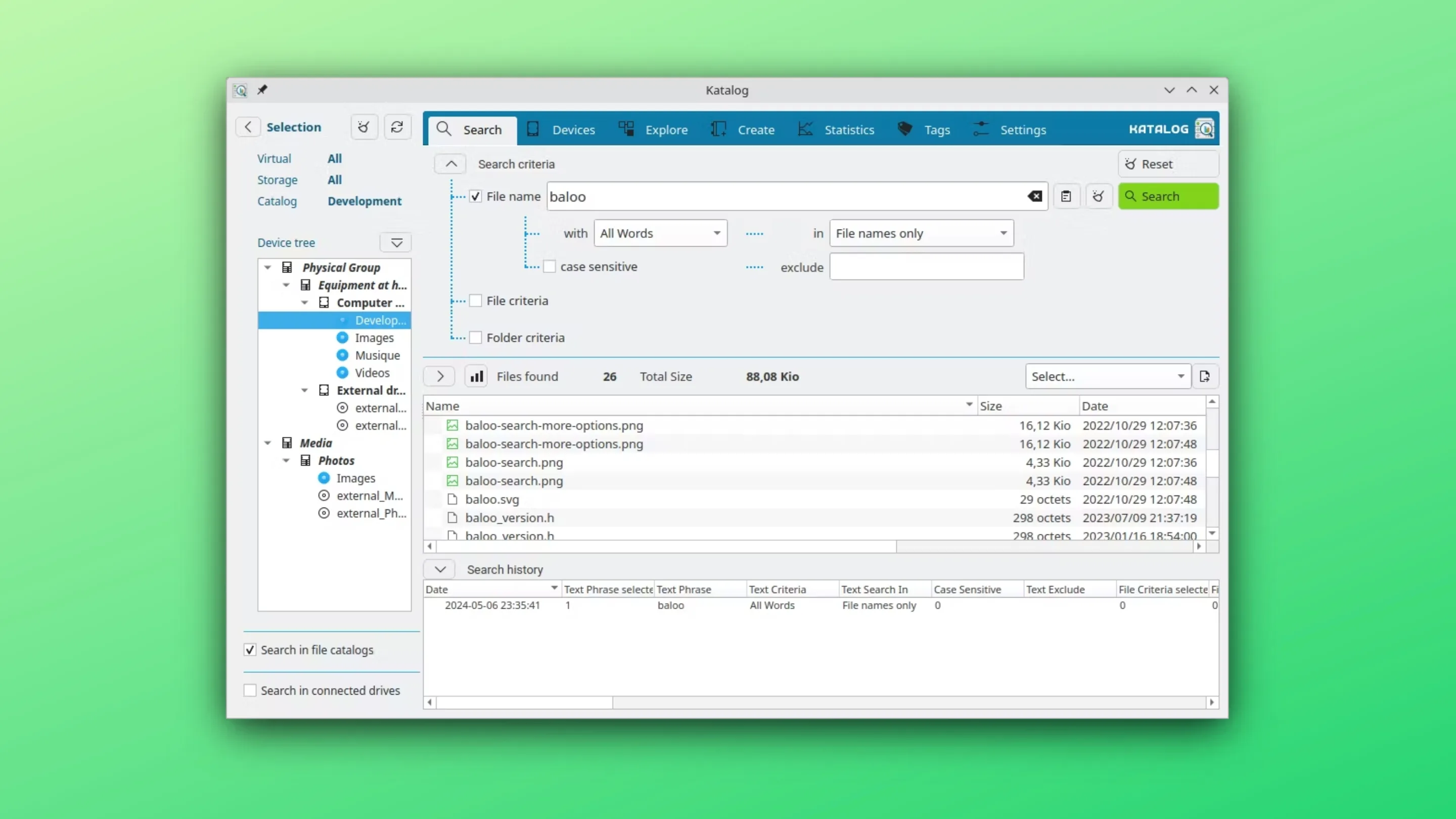 Imagem com a interface do Katalog