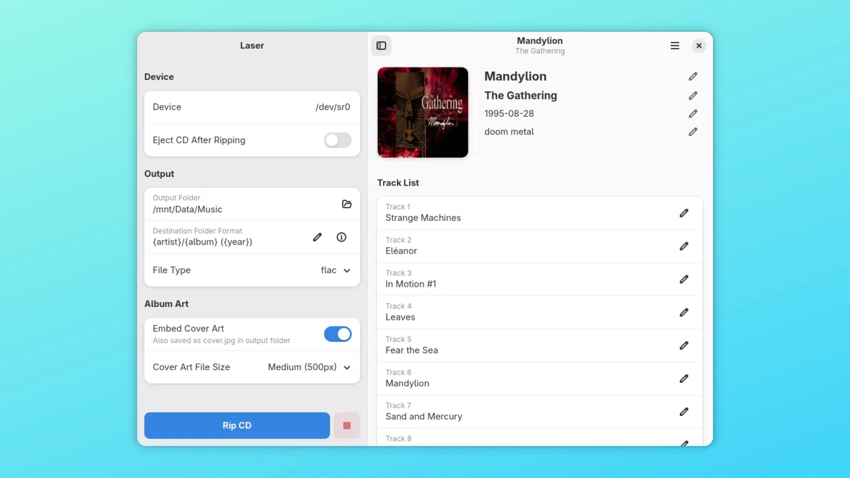Imagem com a interface do Laser