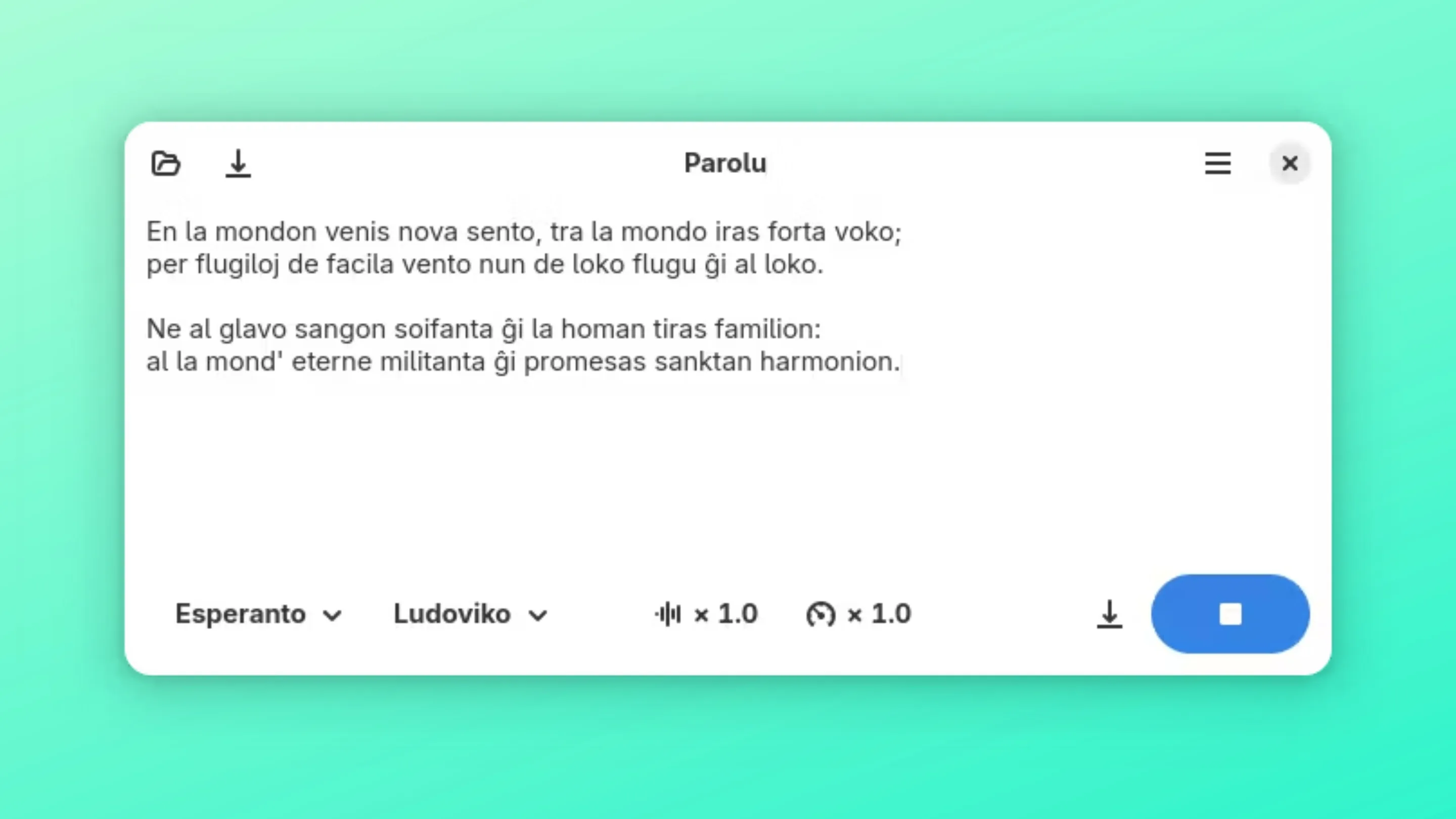 Imagem com a interface do Parolu