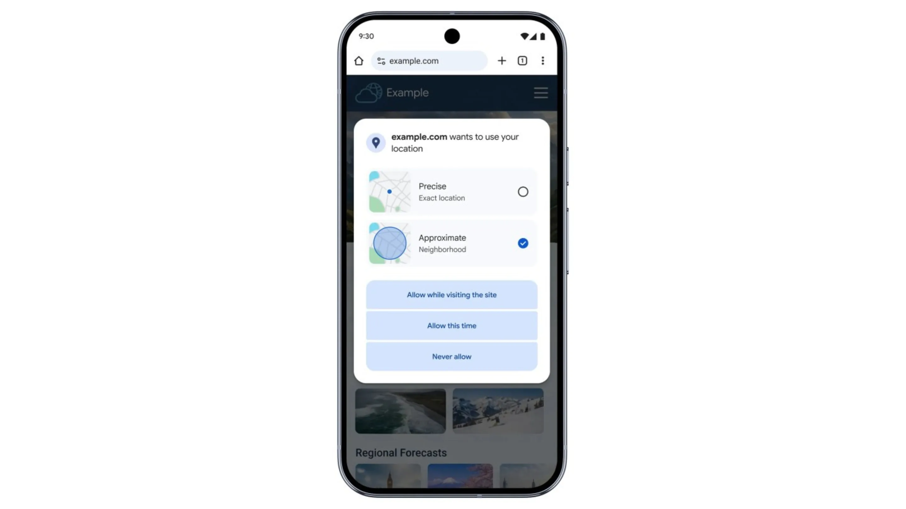 1OUSpHD6 localizacao aproximada google chrome android privacidade