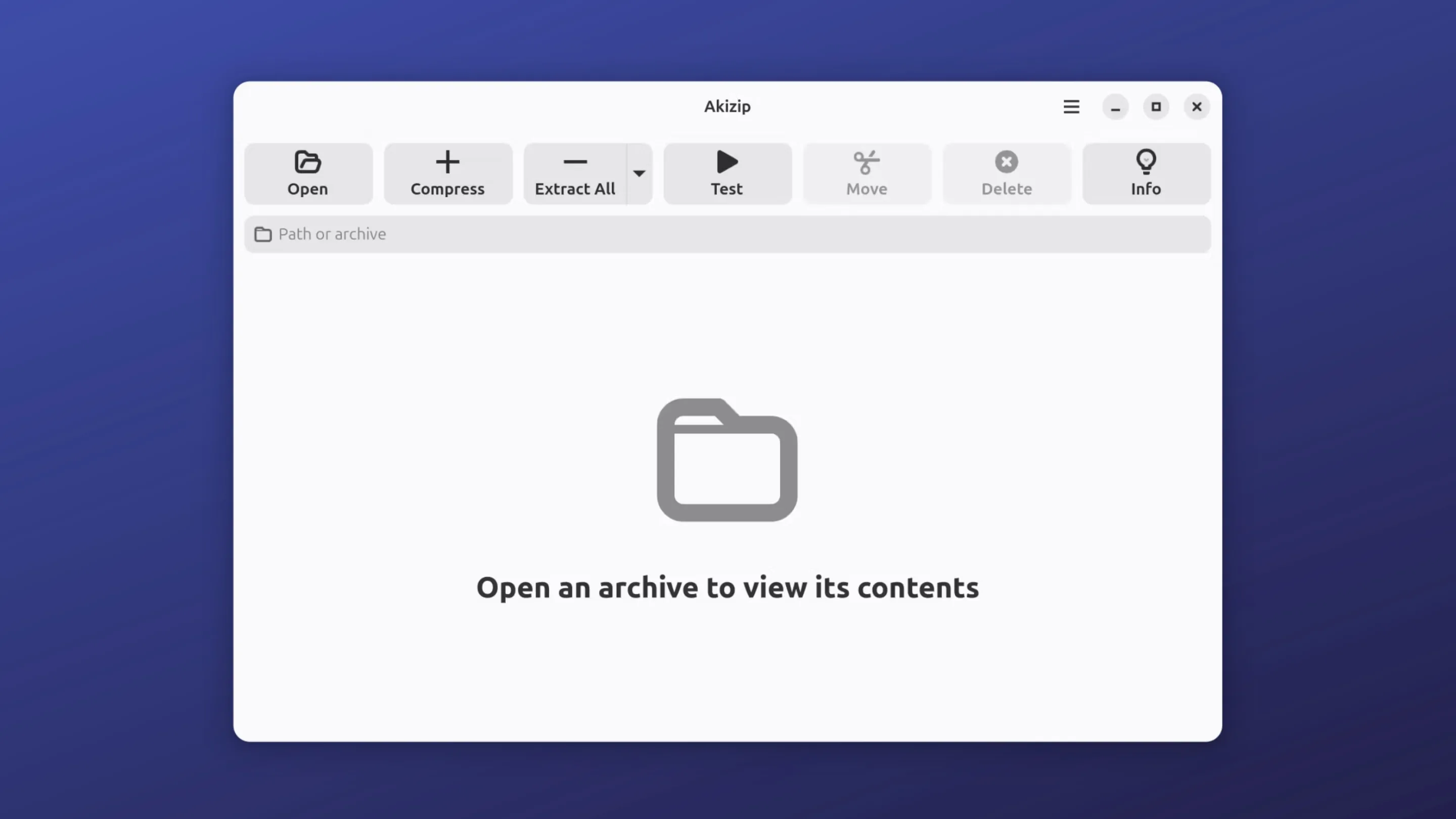 Imagem com a interface do Akizip