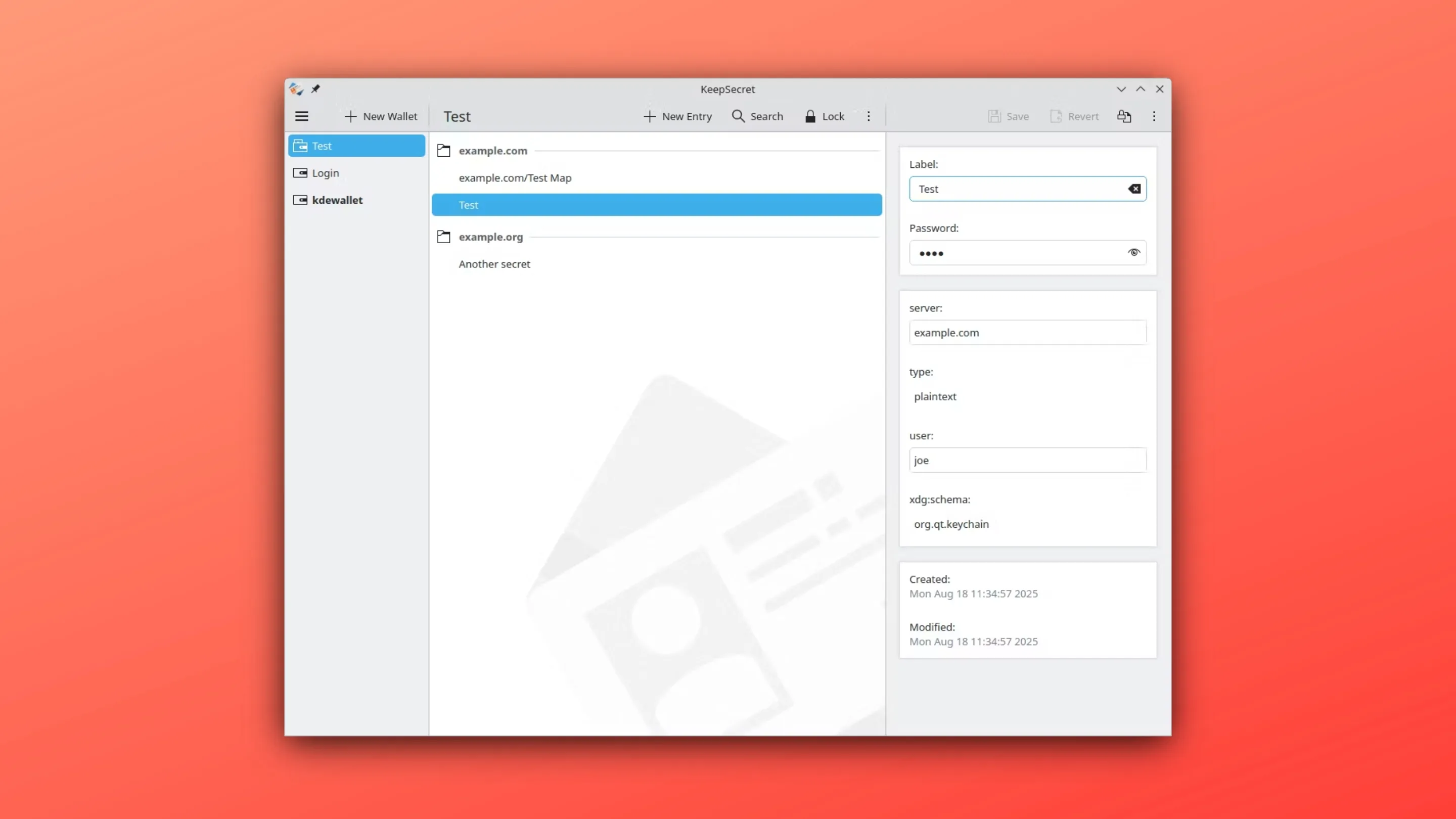 Imagem com a interface do KeepSecret